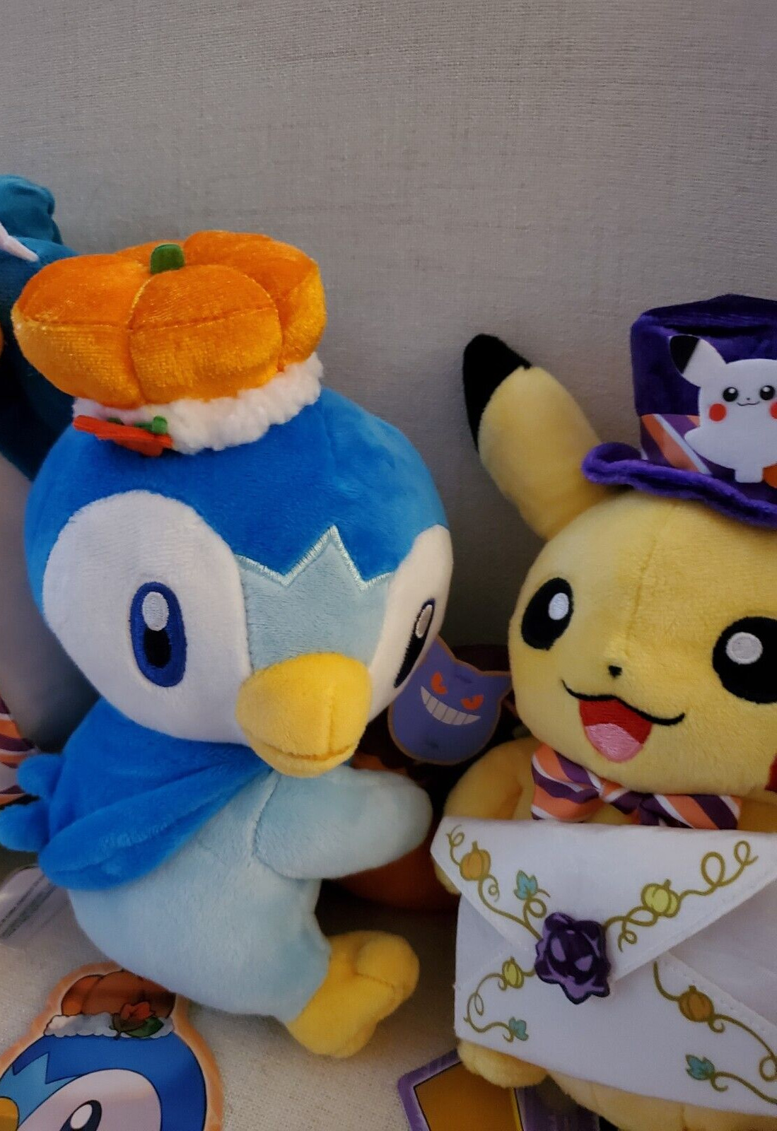 Pokemon Pikachu and Piplup Halloween Pumpkin Banquet Plush Set of 2 New w/ tags