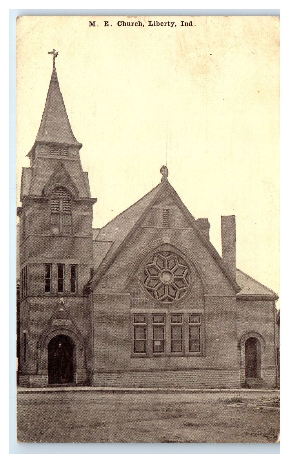 c1910s LIBERTY, IN Postcard-  M E CHURCH IND