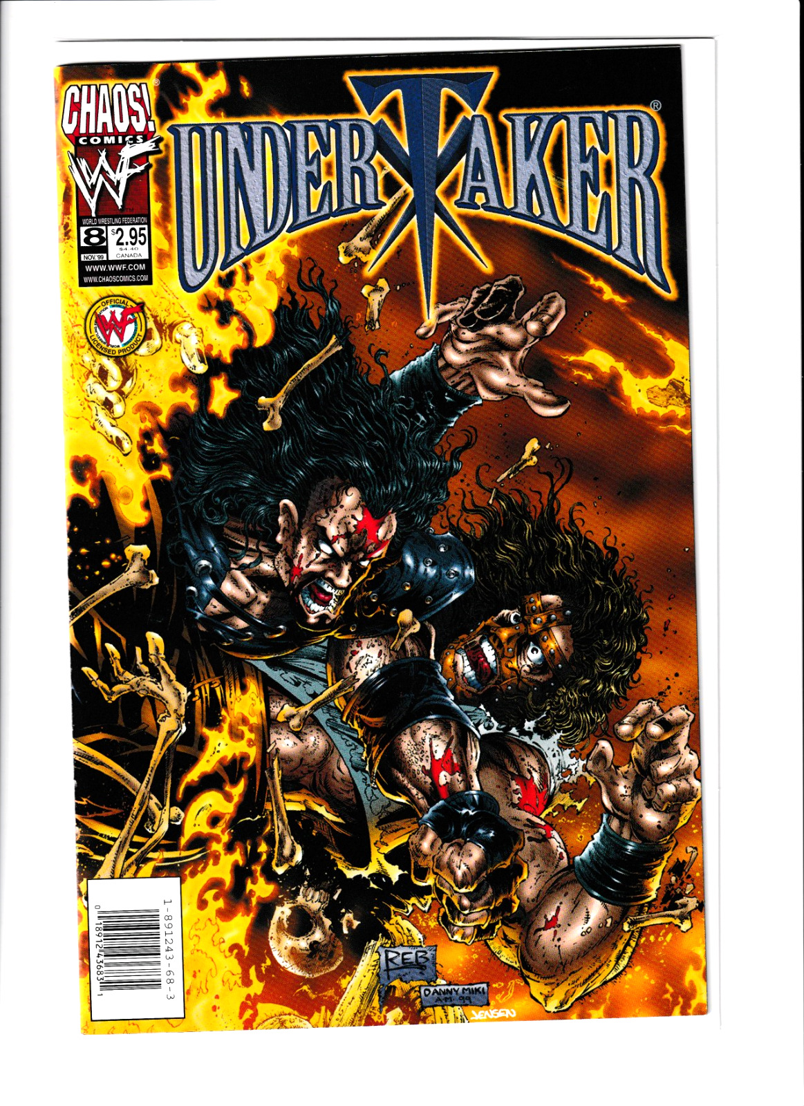 WWF WWE UNDERTAKER #8 CHAOS COMICS WRESTLING REB COVER NEWSTAND WOW  A74