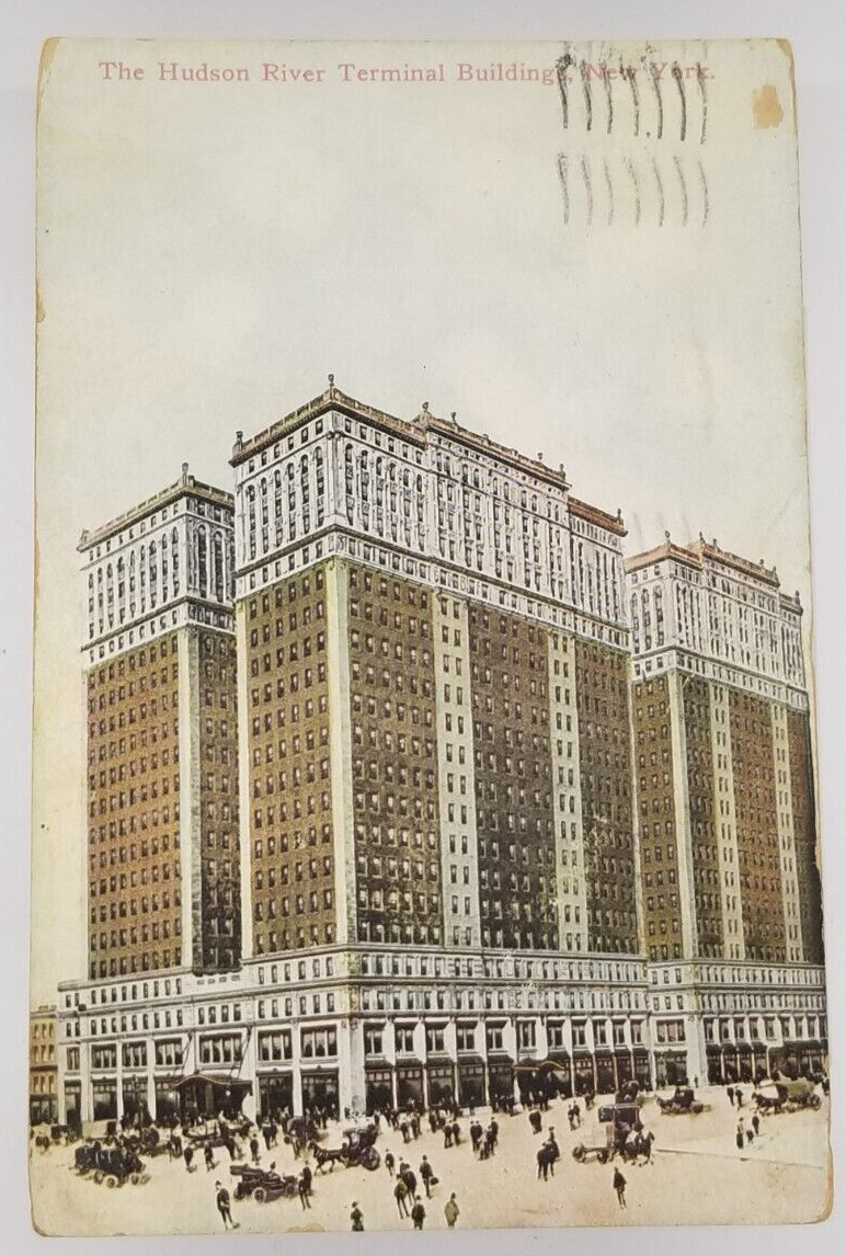 1911 The Hudson River Terminal Building New York Antique Postcard