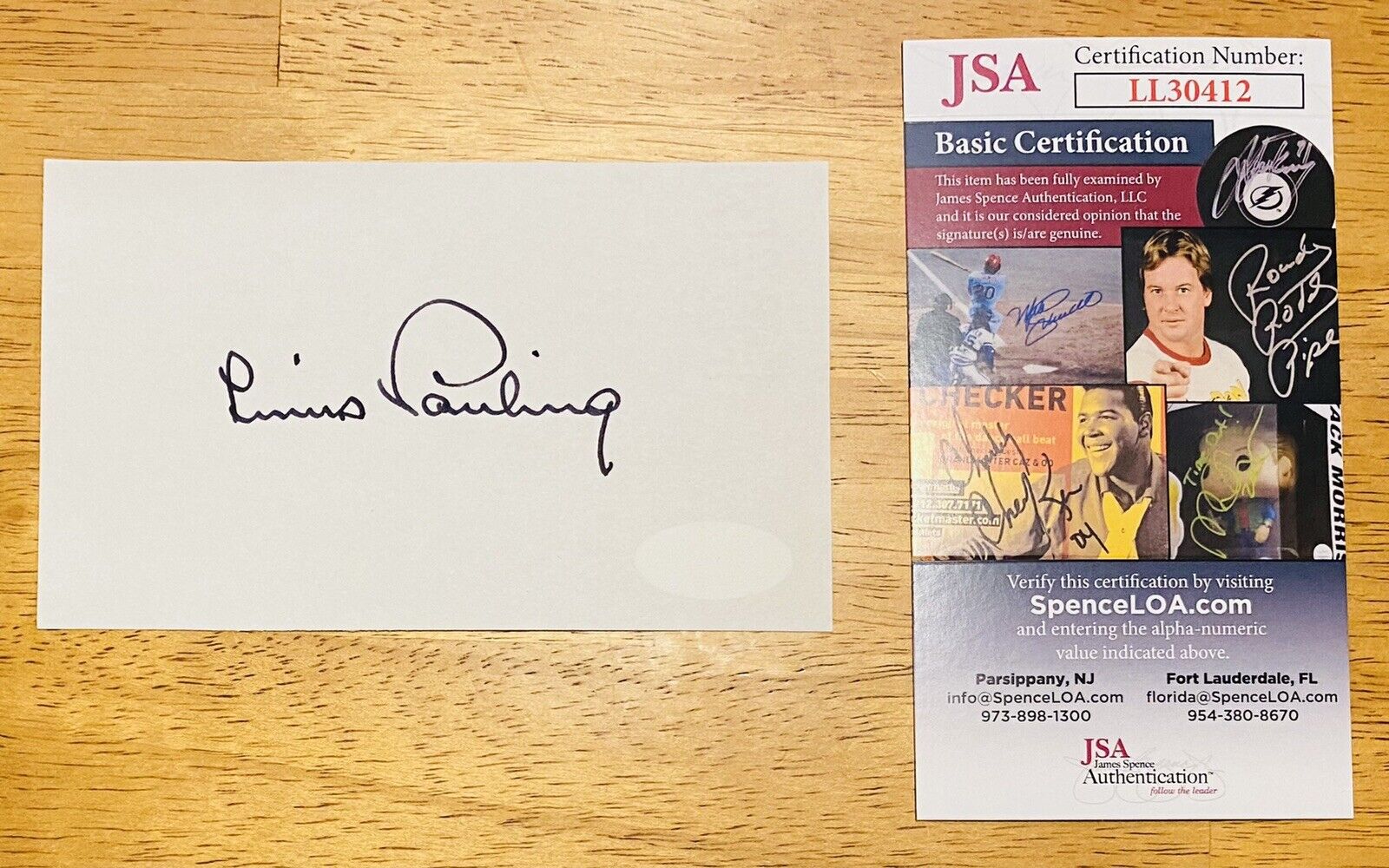 Linus Pauling Signed Autographed 3x5 Page JSA Certified Nobel Prize Chemistry