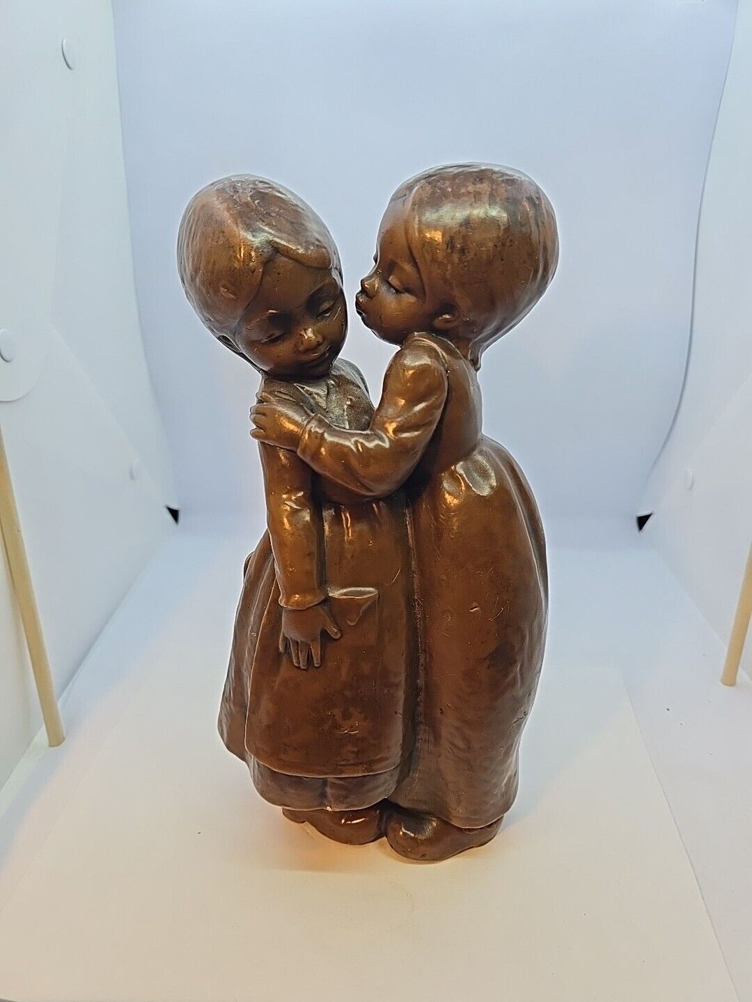 Vintage Old Bavarian Wax Art From Lamer Winkel Children Hugging Kiss. 11\