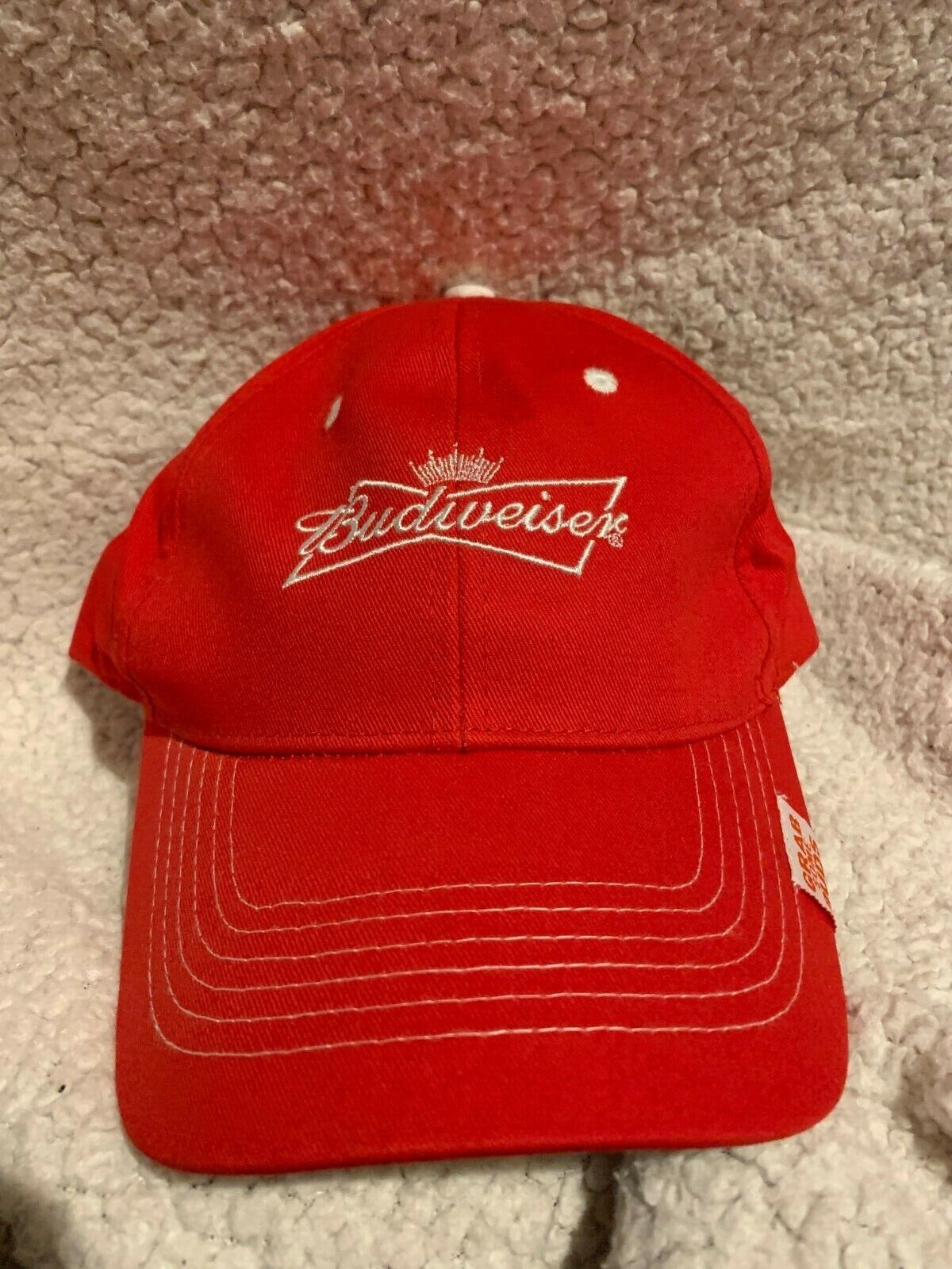 Budweiser Grab Some Buds Adjustable Hat Cap Red White Party Beach 