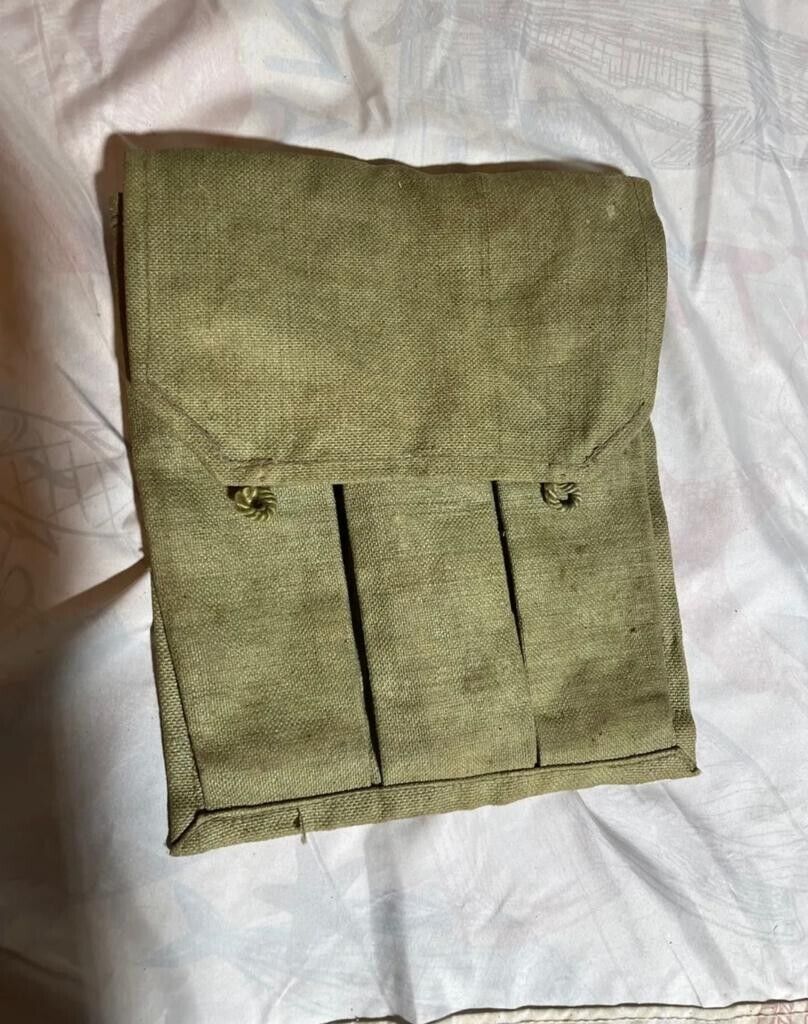 H PPS43 PPSh-41 3-Cell Mag Pouch green canvas belt loops Polish Poland