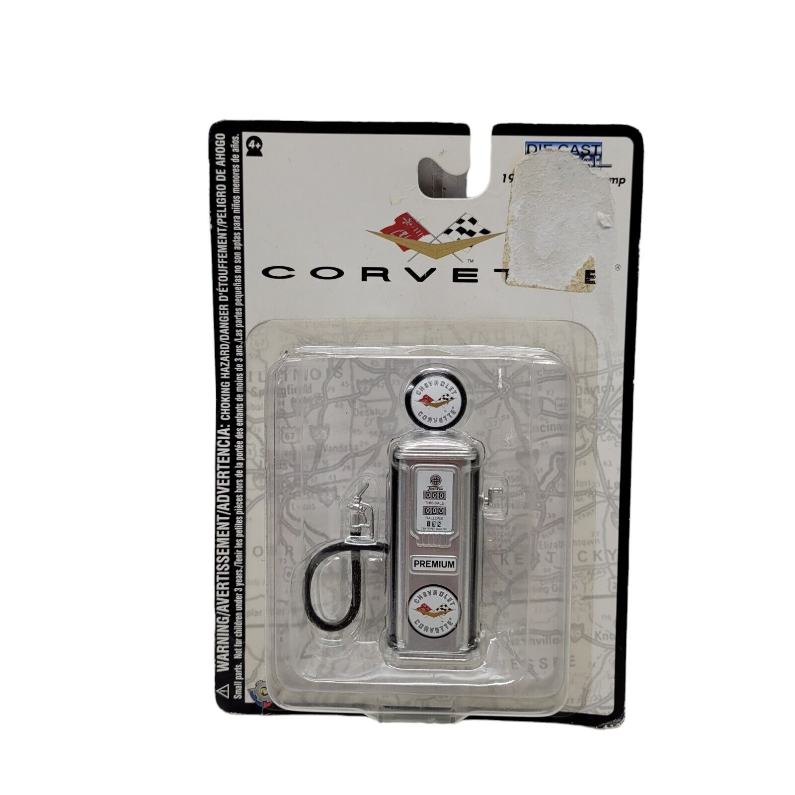 New Gearbox Toys Corvette Die Cast Metal 1950\'s Style Gas Pump Silver GM 
