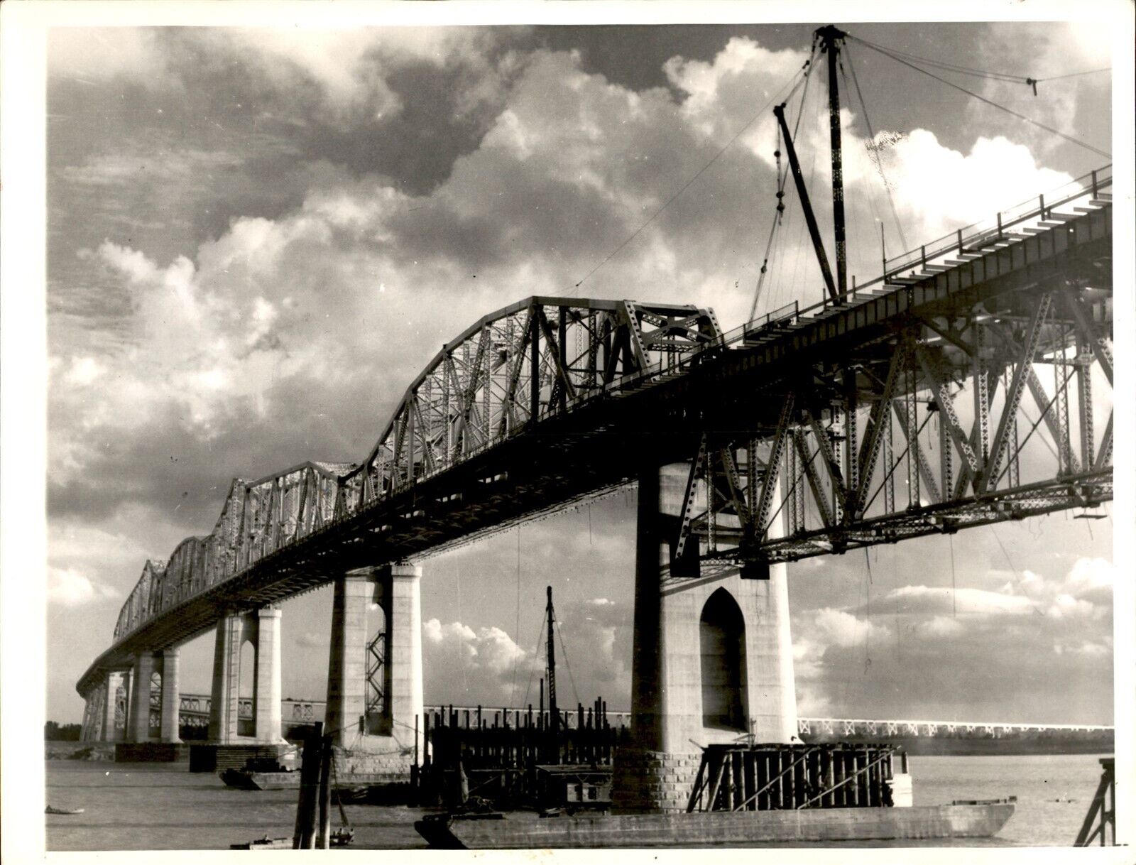 LD247 1935 Original AP Photo HUEY P. LONG BRIDGE MISSISSIPPI RIVER NEW ORLEANS