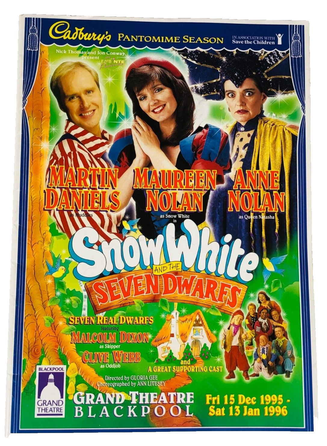 Theatre Brochure Snow White Panto Blackpool 1995 Souvenir Pantomime Vintage ra