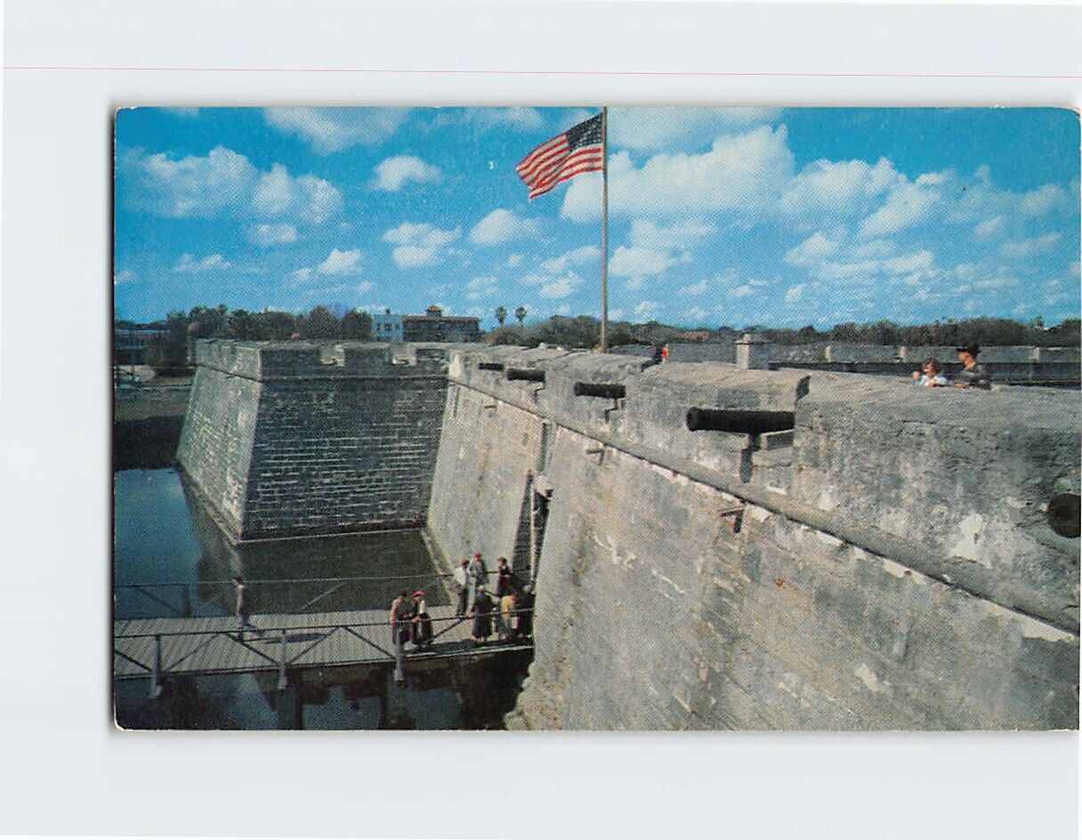 Postcard Old Guns & Entrance to Castillo De San Marcos St. Augustine Florida USA