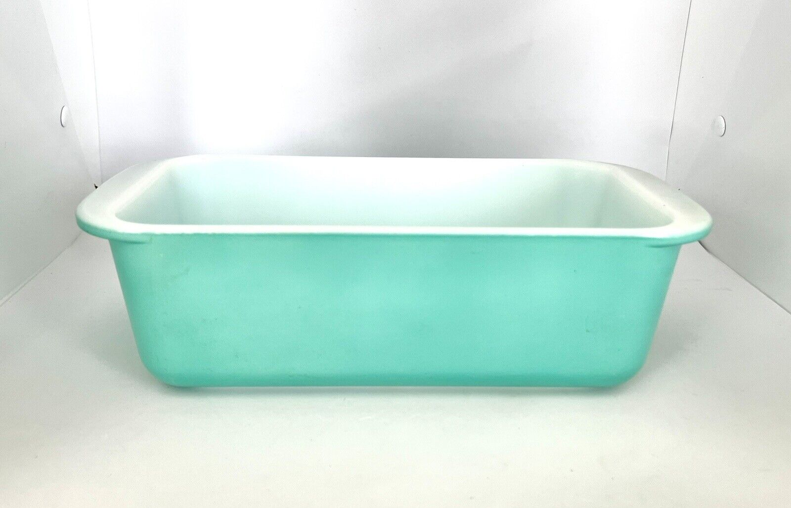 Vintage Pyrex Bread Loaf Pan #213 Turquoise Blue 1.5qt Ovenware Made In USA