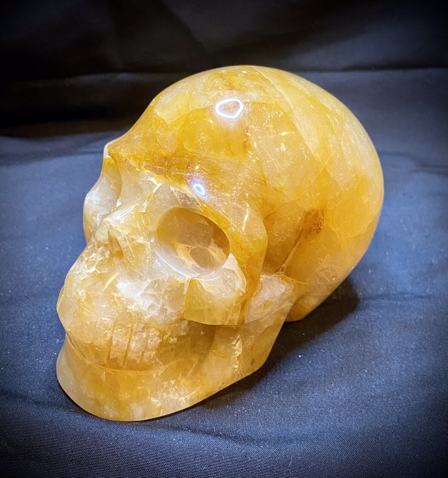 Golden Healer Quartz Skull Carving