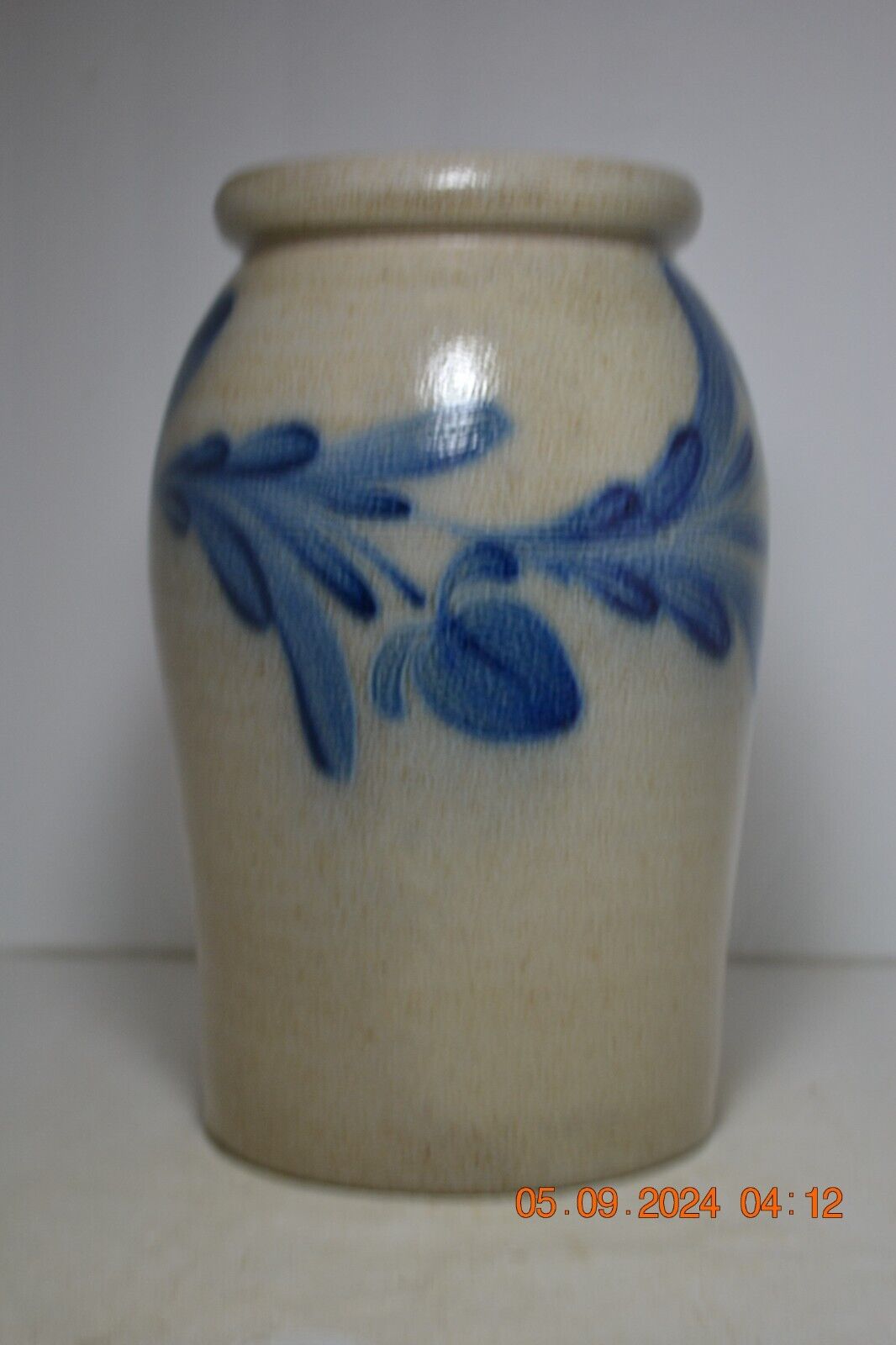 Wisconsin Pottery Stoneware Salt Glazed Blue Decorated 10\