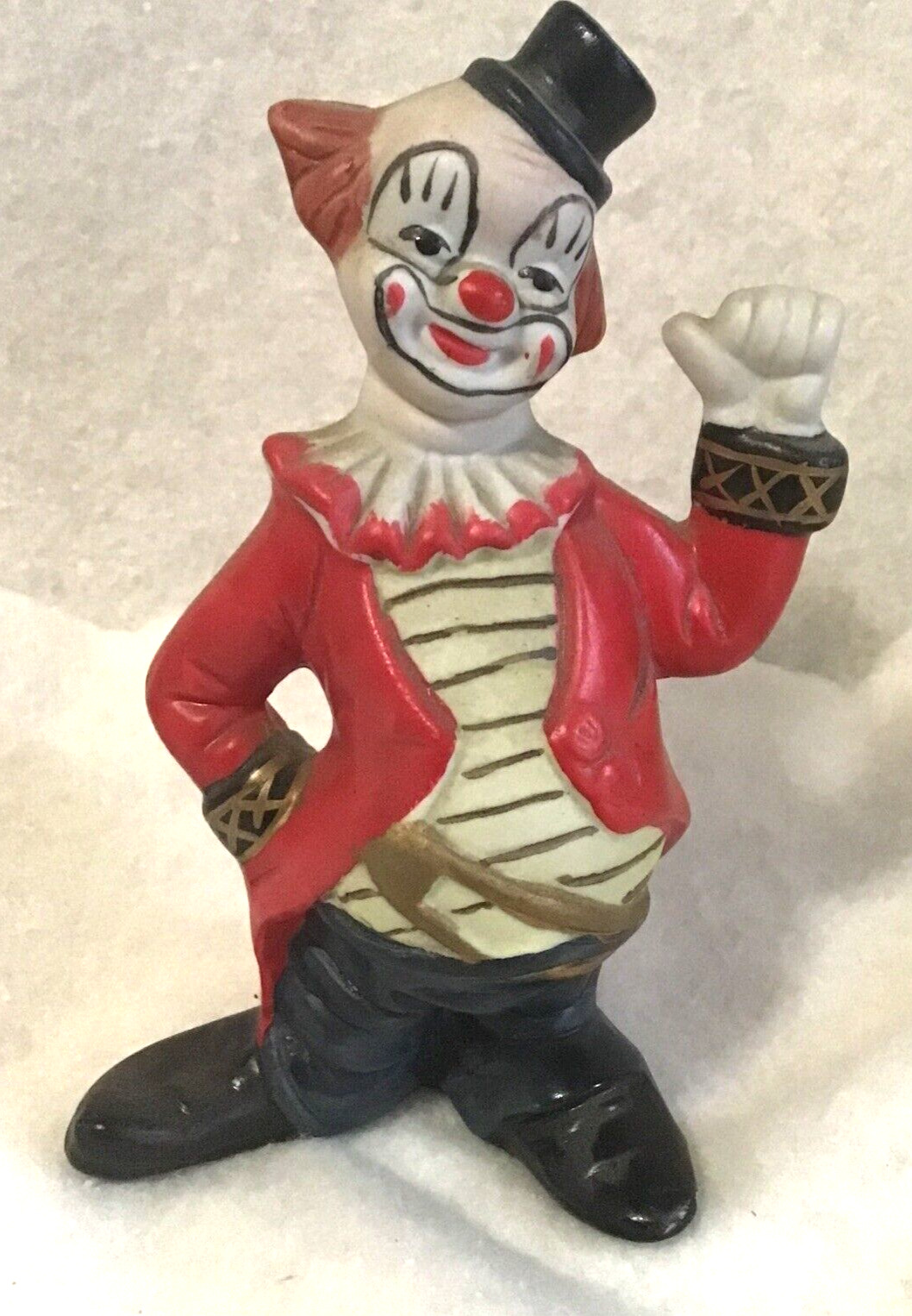 Vintage 1980 porcelian circus ringleader clown