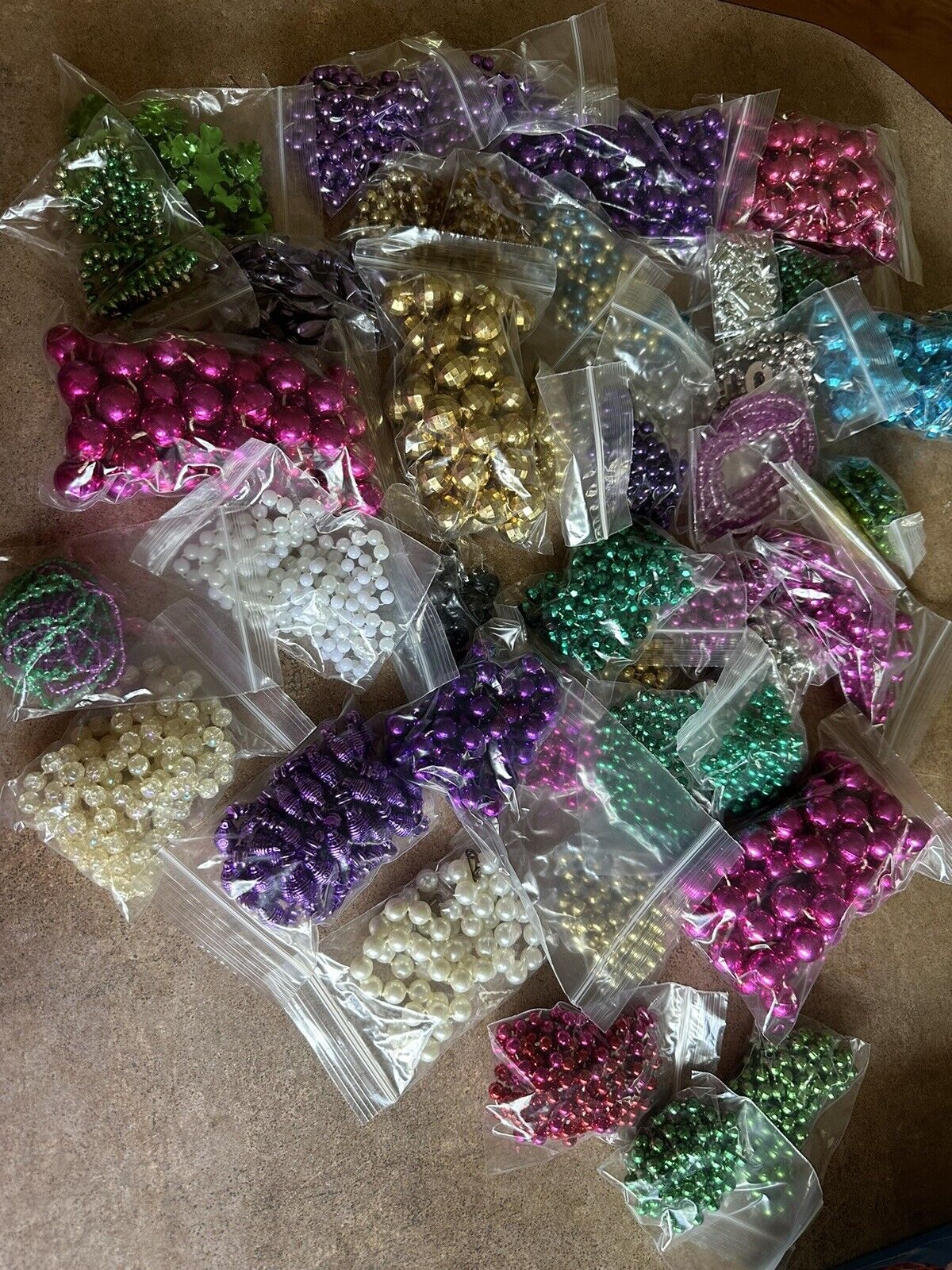 Lot Of  4 Lbs Of Mardi Gras Beads