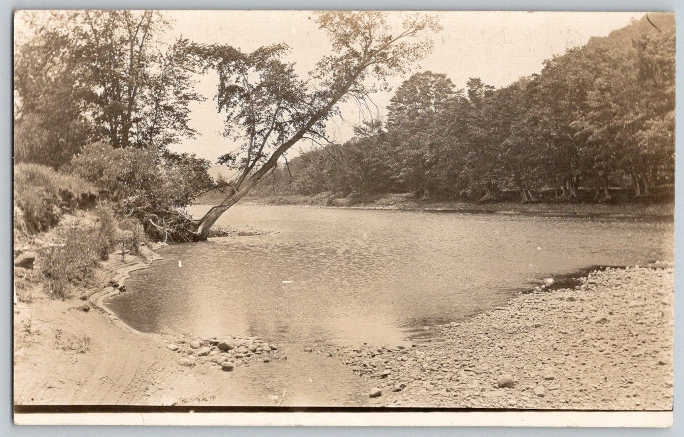 RPPC Postcard~ River Scene~ The Road To Battleboro, VT Written On The Back