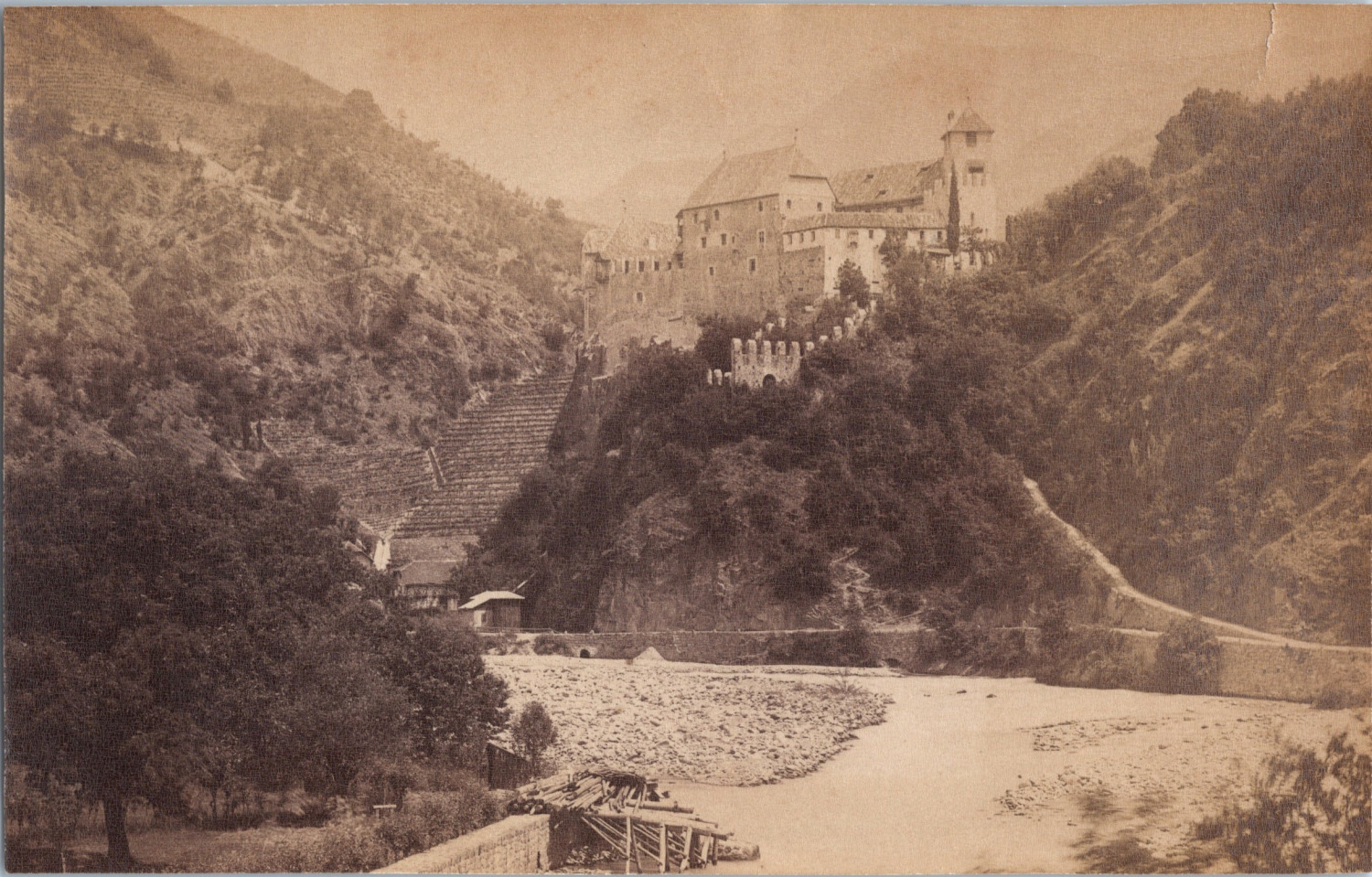 Italy, Bolzano, Runkelstein Castle, Vintage Print, ca.1870 Vintage Print Tirag