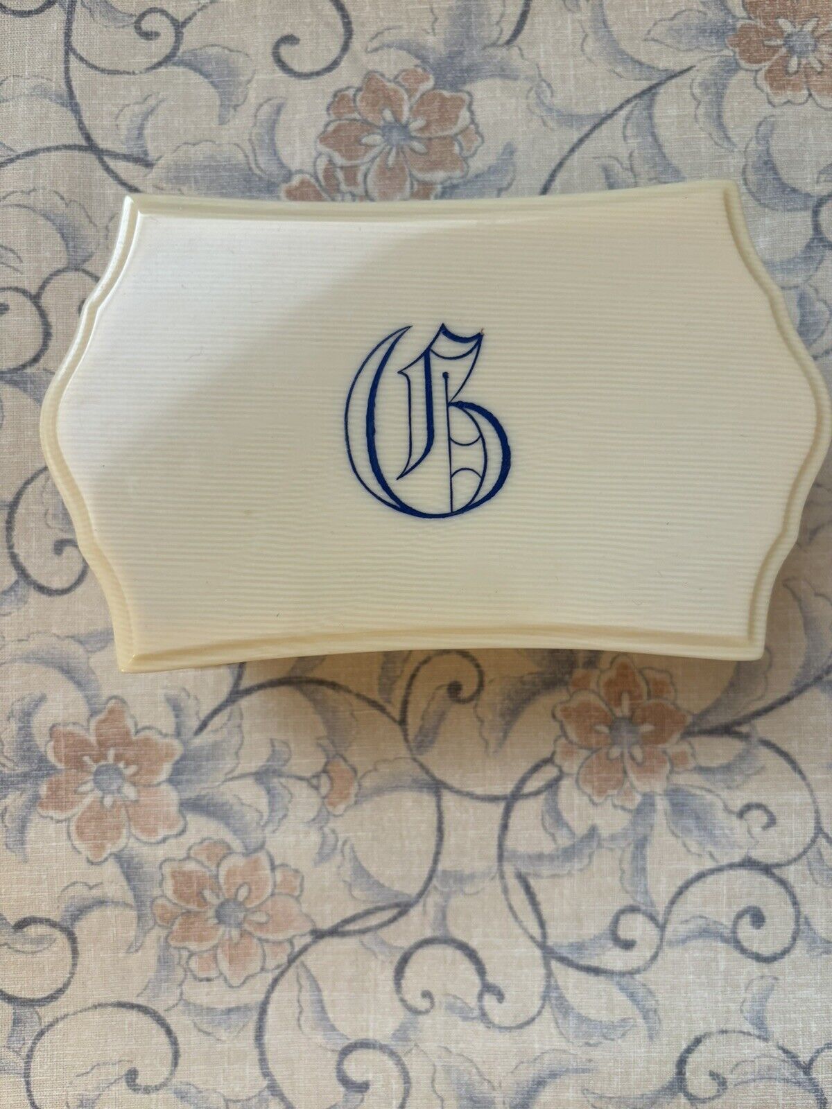 Vintage Celluloid Lined Monogrammed Box