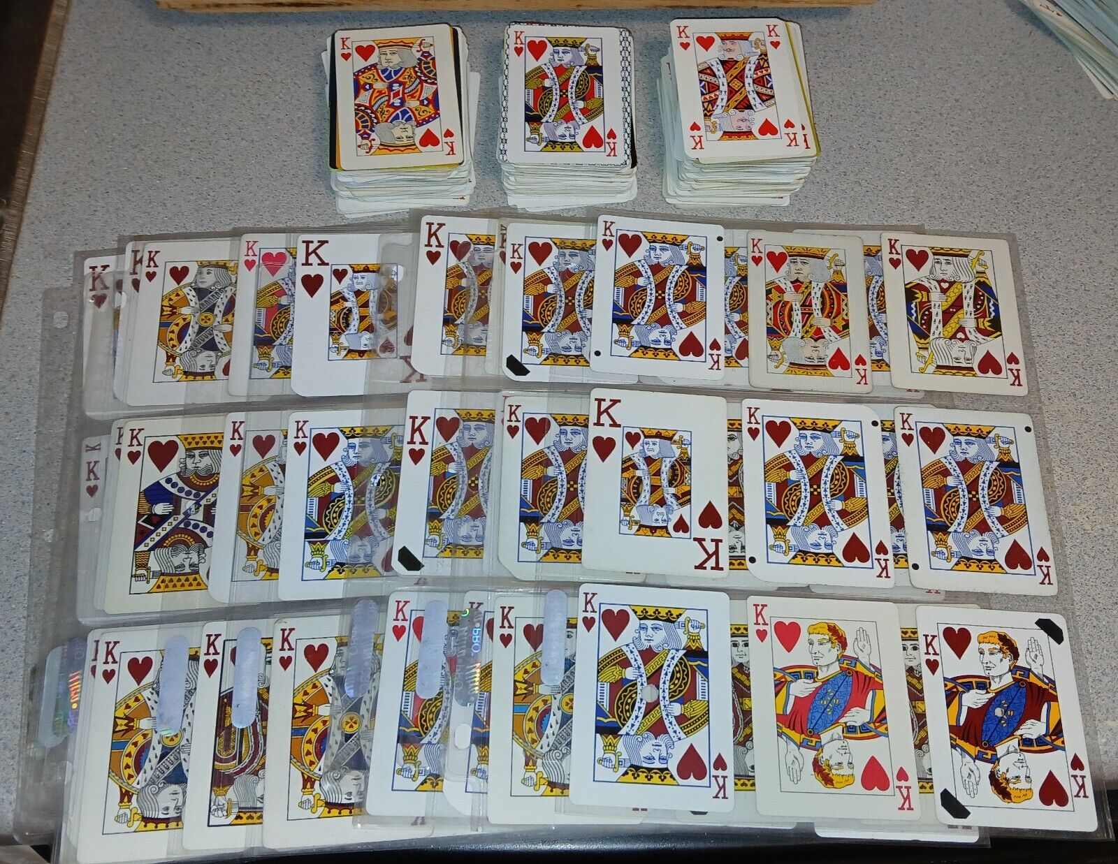 Lot of 578 Vintage Single Swap Playing Cards All King of Hearts, No Doubles..