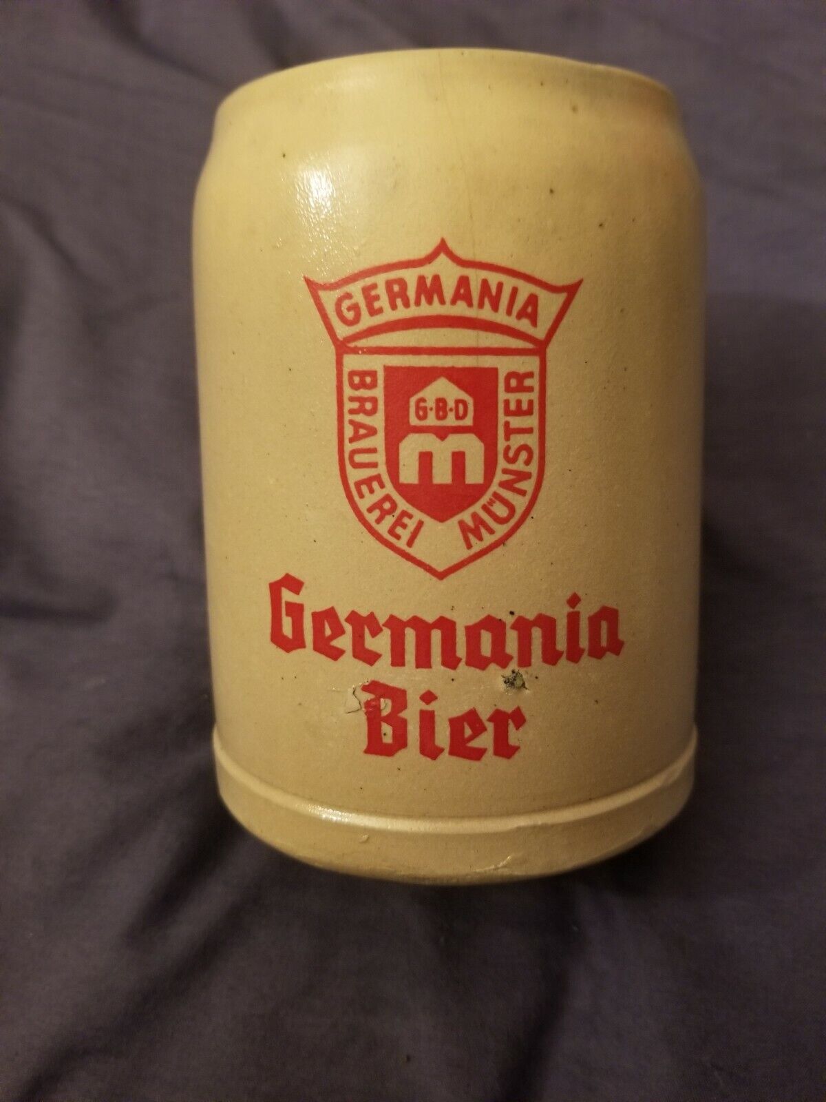 Germania Bier  .5 Litre Stoneware Beer Stein Mug made in West Germany