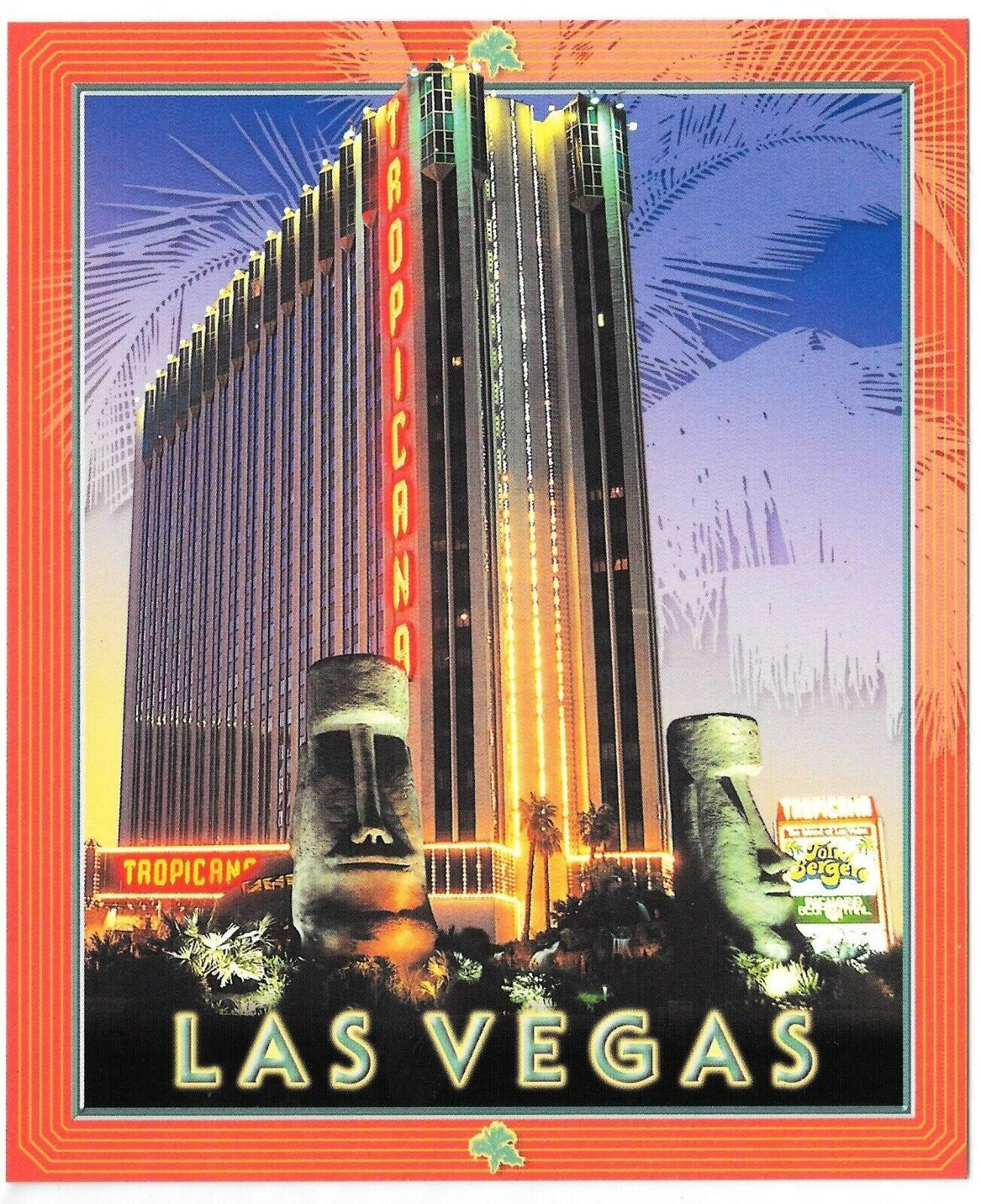Tropicana Island Of Las Vegas Moai Tiki 1980s Strip View Hotel Casino  postcard