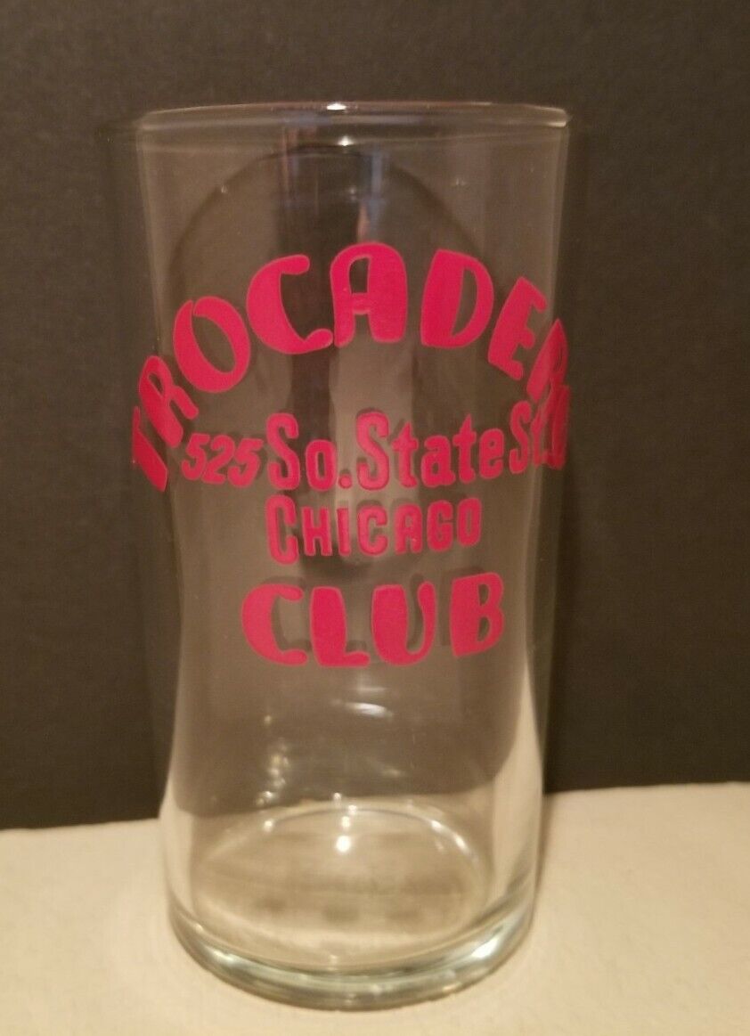 Vintage Trocadero Club  beer glass promo  Chicago, Illinois