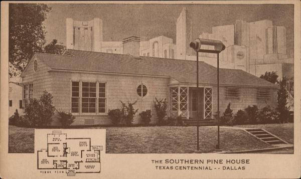 Dallas,TX The Southern Pine House Texas Centennial Chrome Postcard Vintage