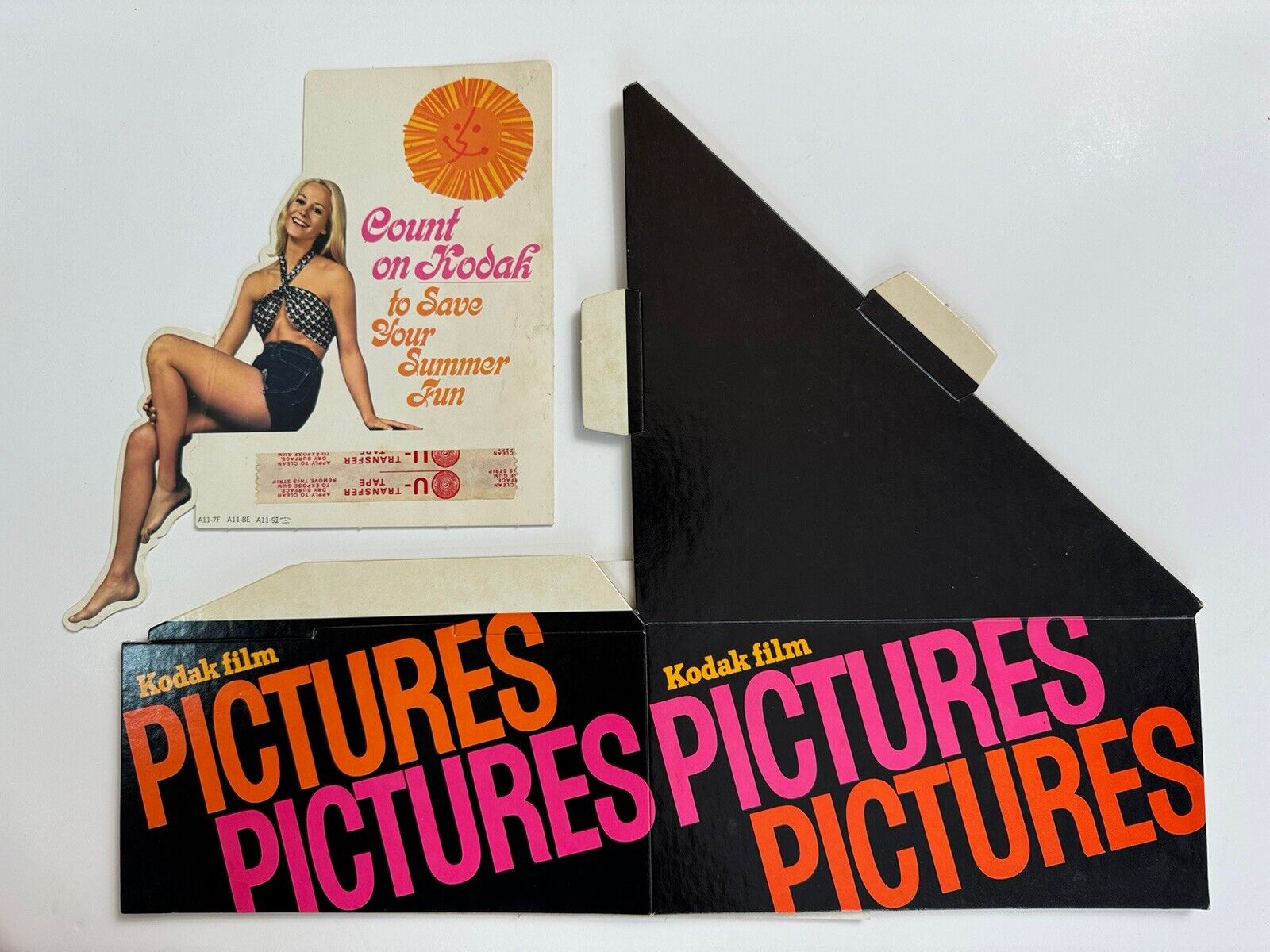 Vintage Kodak Film Pictures Pedestal Advertising Display Box Summer Girl Add-On