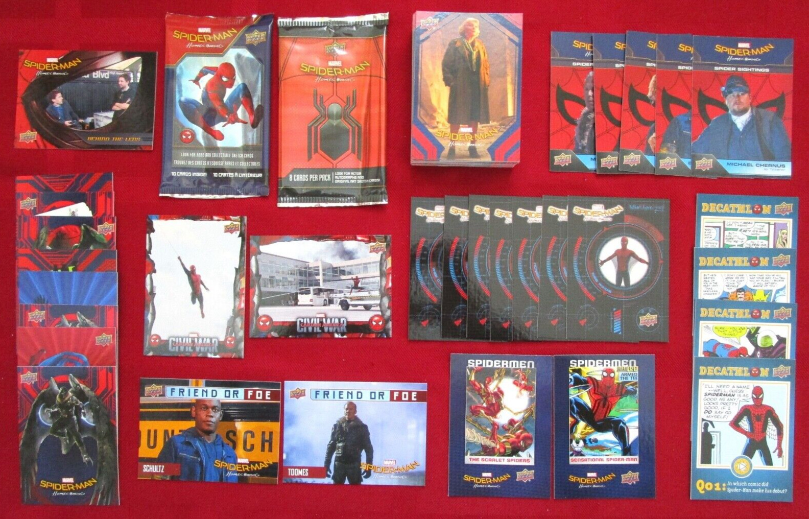 SPIDERMAN HOMECOMING Lot of 49 Base Cards + Chase Wrappers Upper Deck 2007