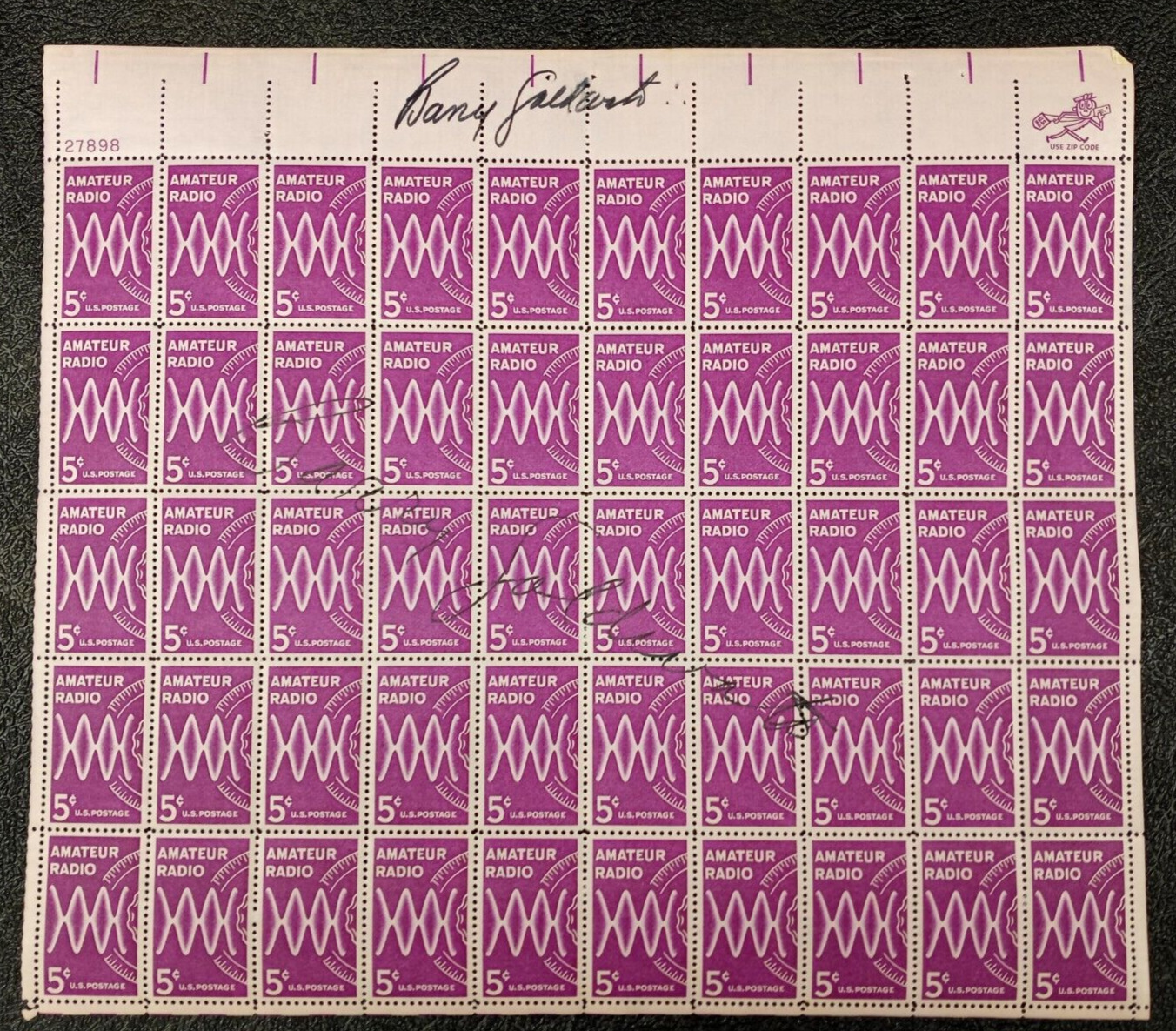 Barry Goldwater Signedx2 USPS Stamp Sheet - 5c \