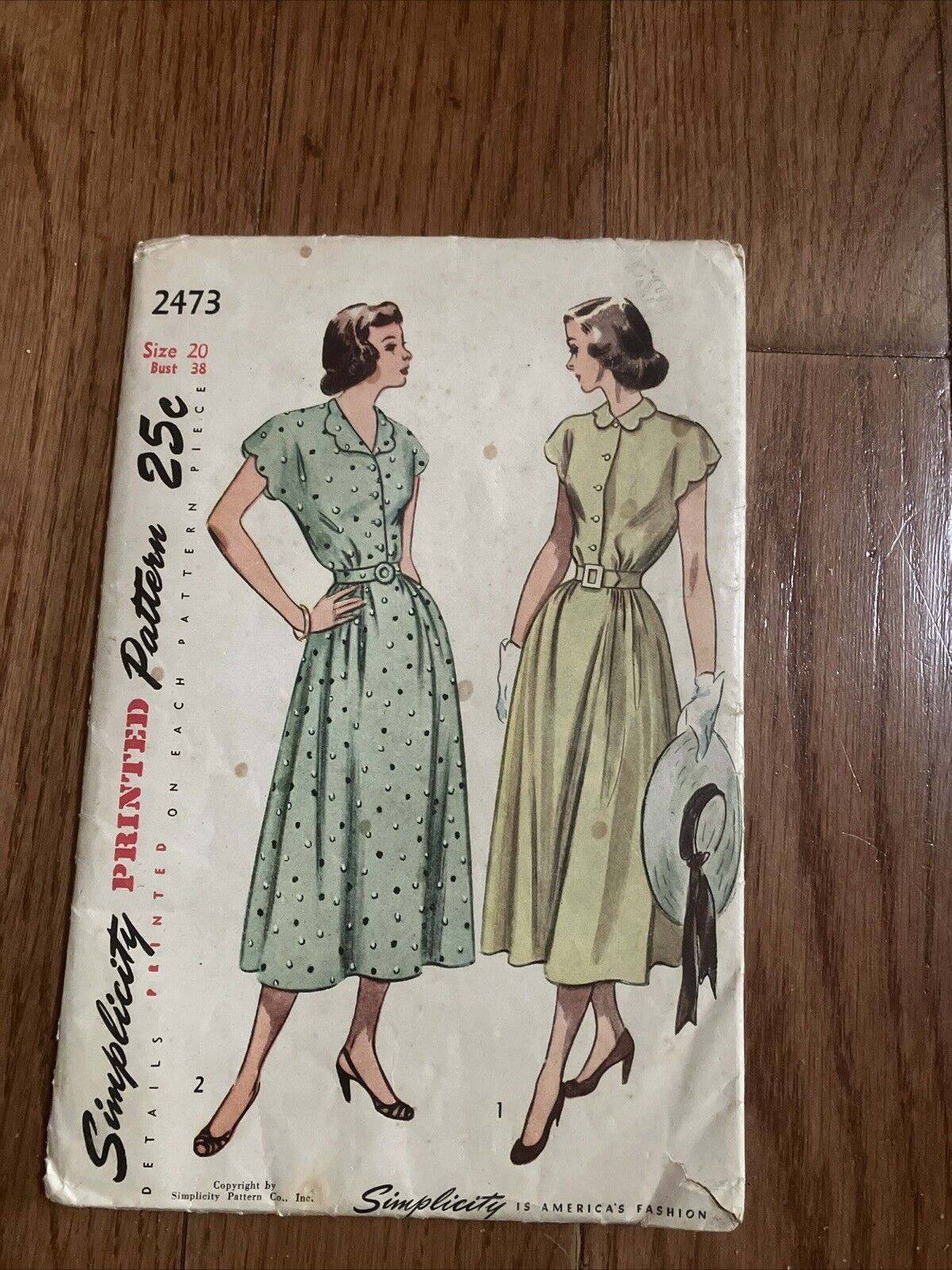 Vintage Simplicity 2473 Sewing Pattern  Size 20  Bust 38