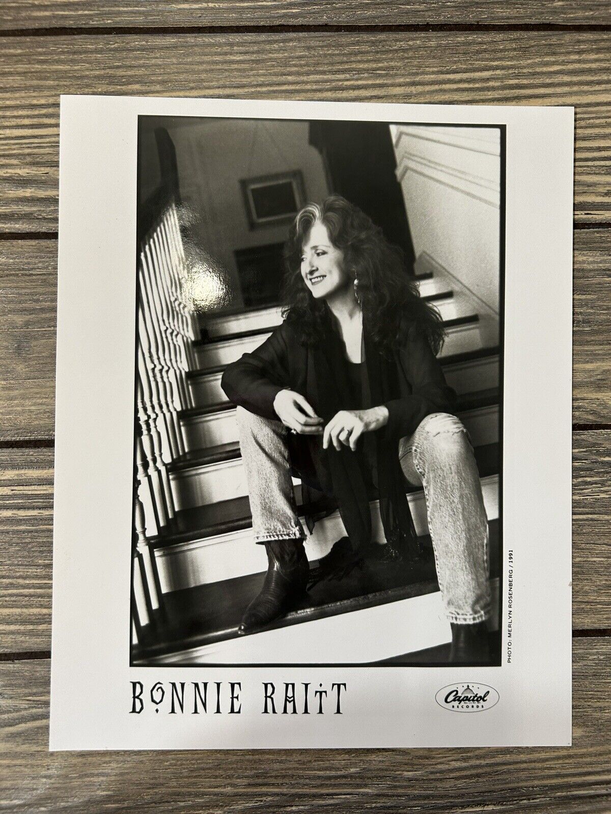 Vintage Bonnie Raitt Press Release Photo Capital Records 8x10 Black and White