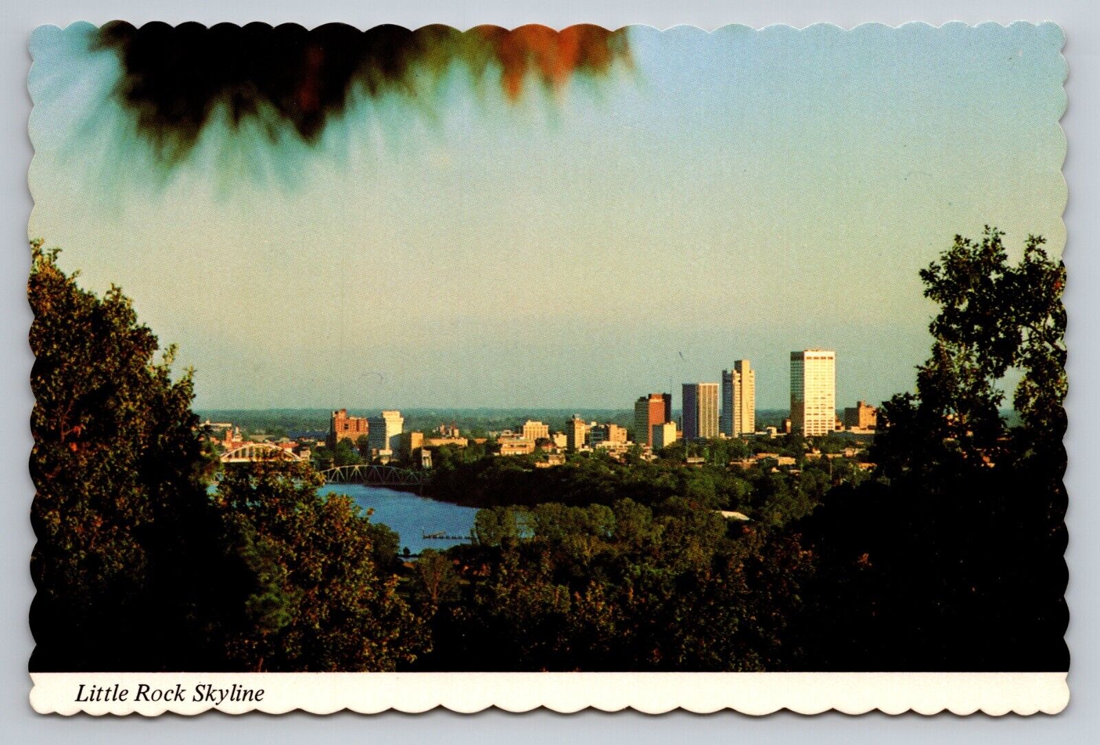 Little Rock Arkansas Skyline Vintage Unposted Postcard
