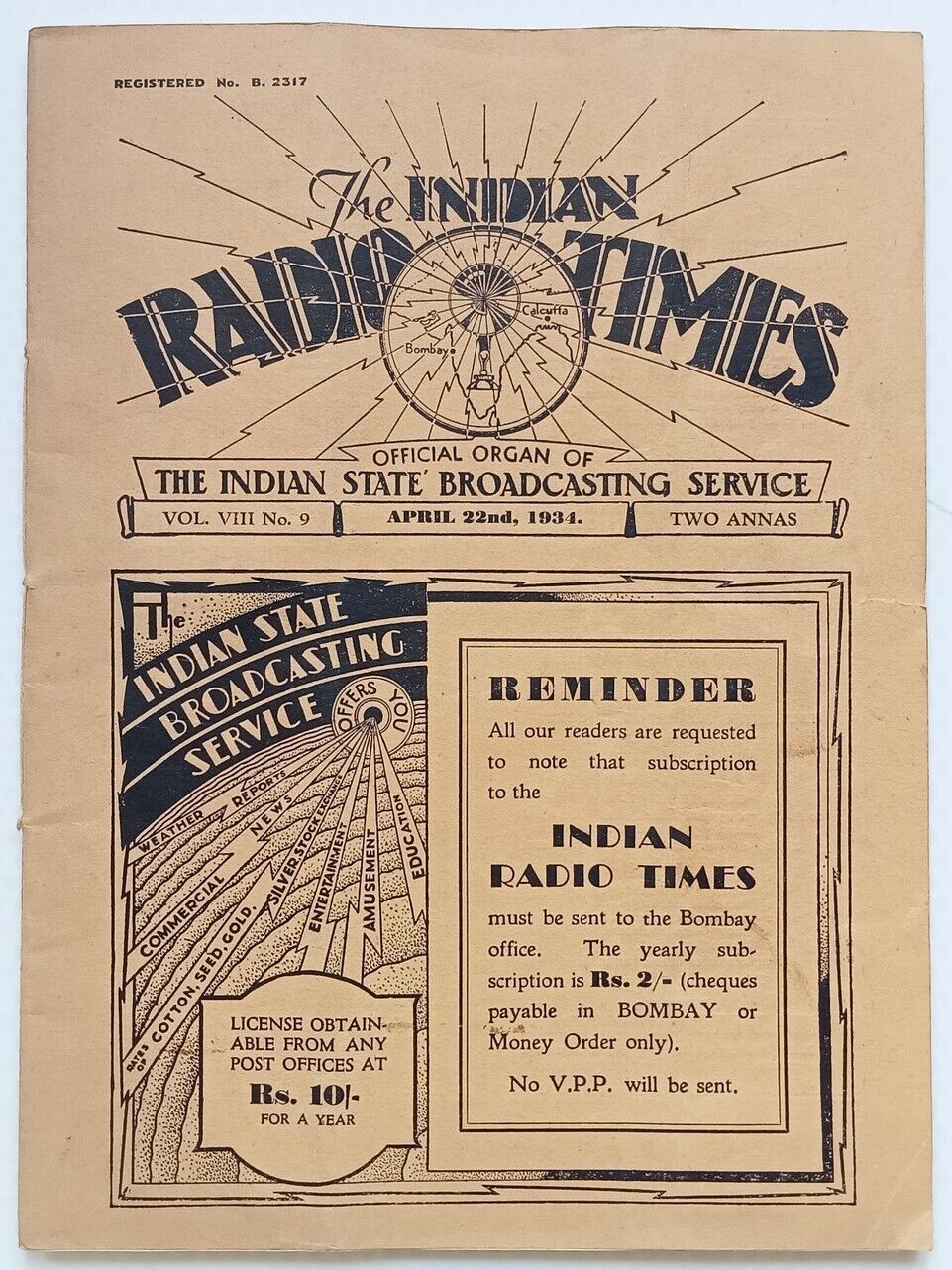 (AOP) THE INDIAN RADIO TIMES April 1934 issue