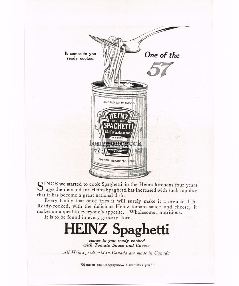 1916 Heinz Spaghetti \