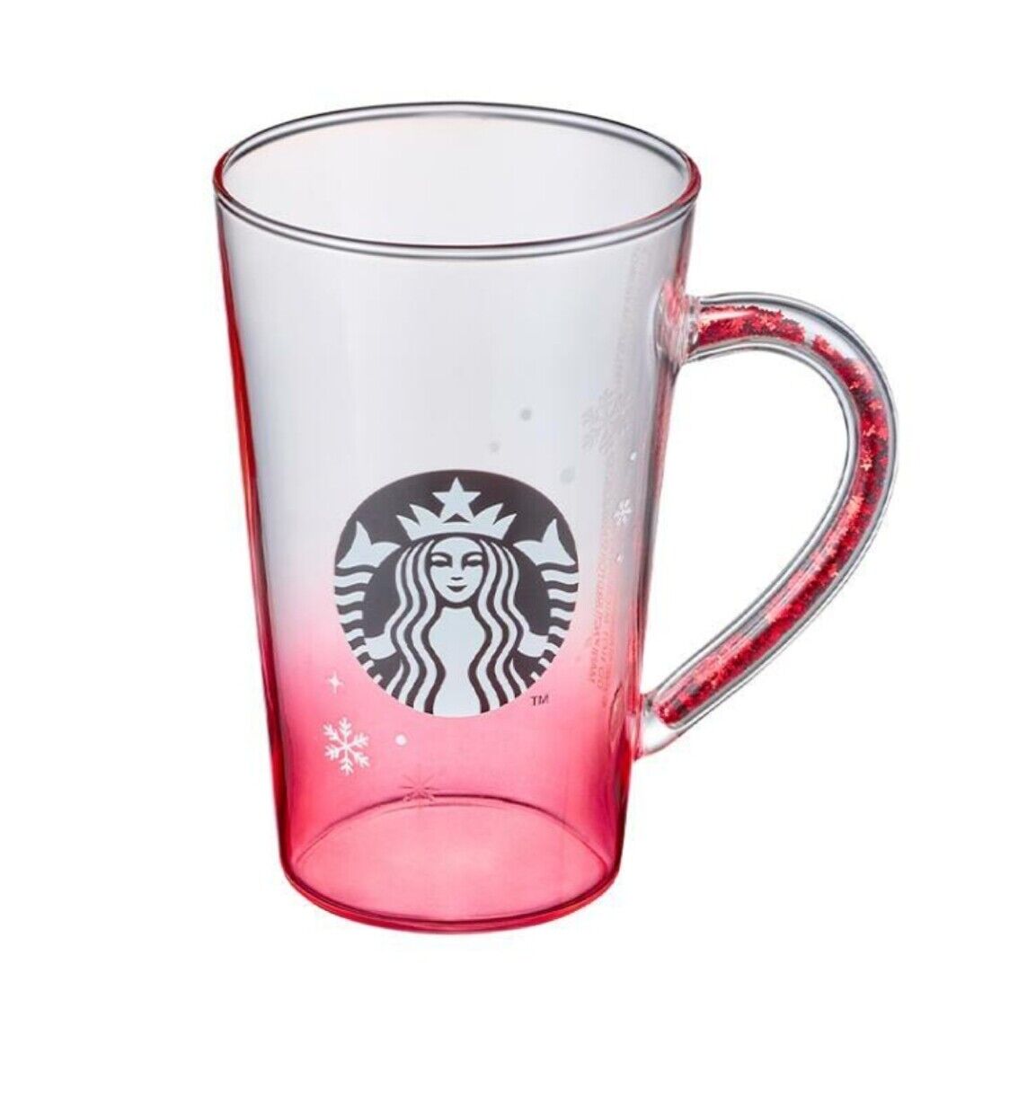 Starbucks Korea 21 Holy red glitter handle glass 355ml