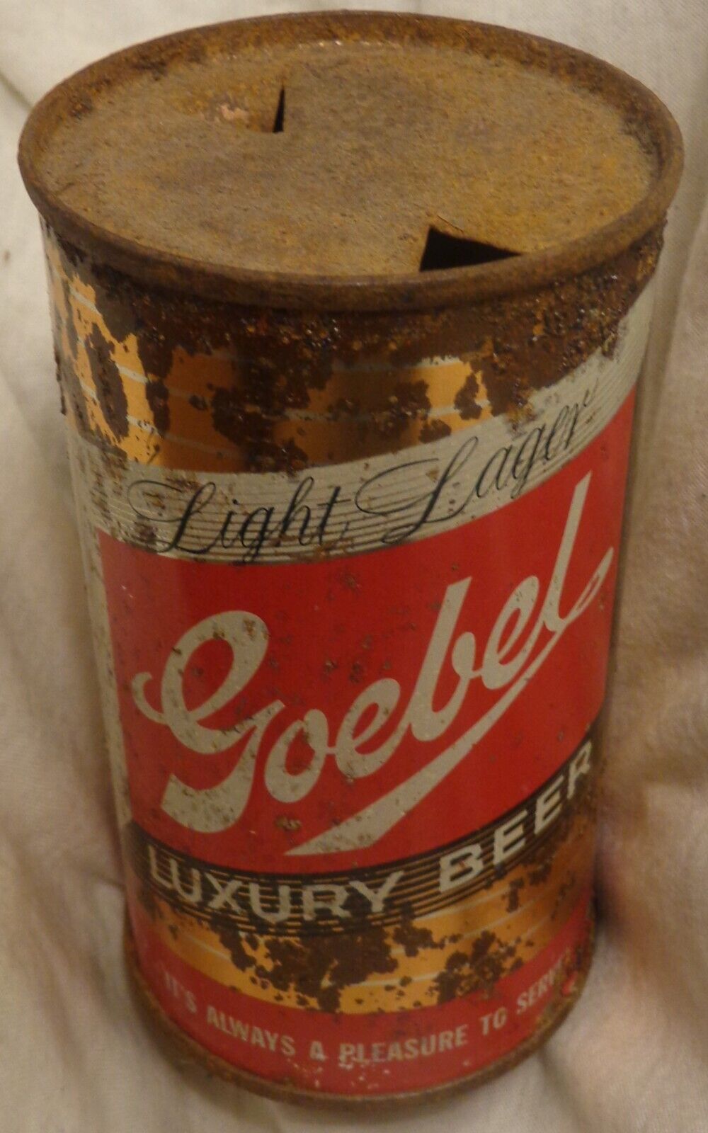 Goebel Luxury Beer Can - Flat Top - Detroit, MI -12 Oz - @1955