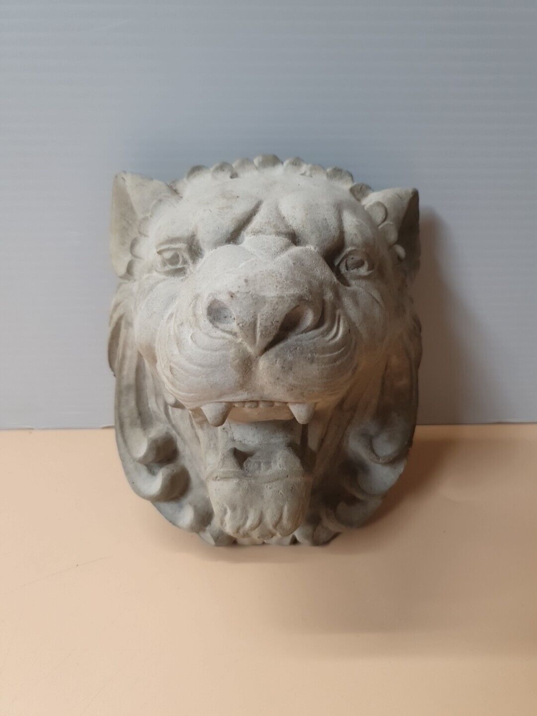 Antique 3D Lion Face Art Deco Wall Decor  