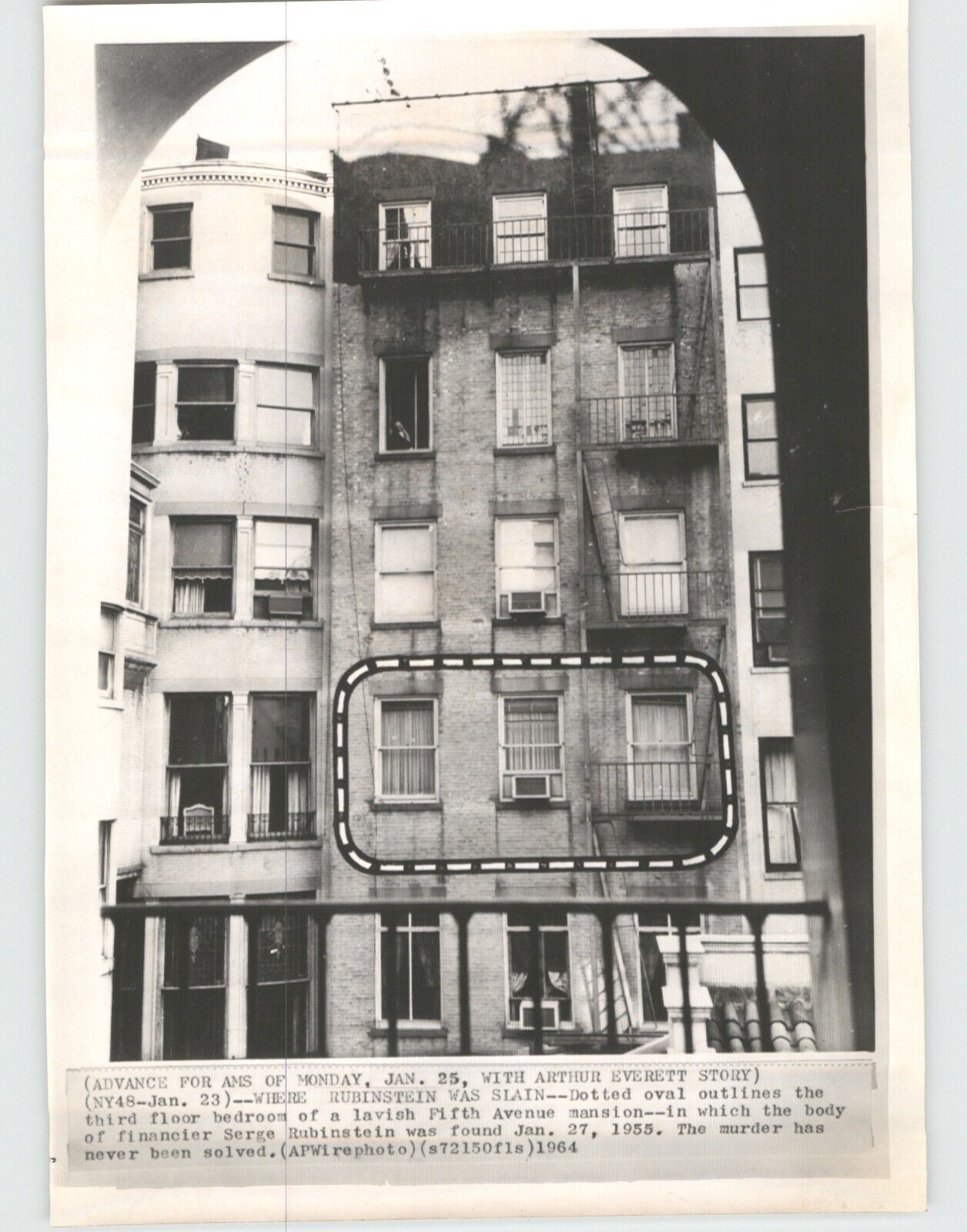 NEW YORK Apartment of Murdered Millionaire SERGE RUBINSTEIN 1964 Press Photo