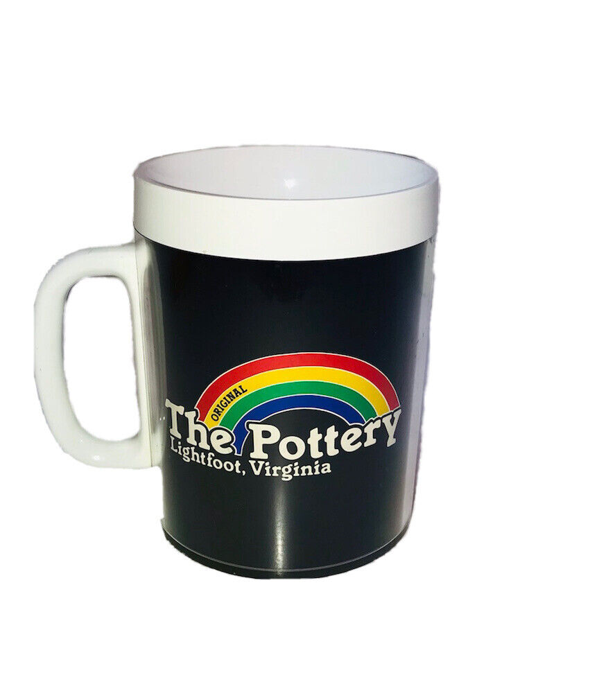 The Pottery Lightfoot Virginia Thermoserve Plastic Cup Mug Original Rainbow