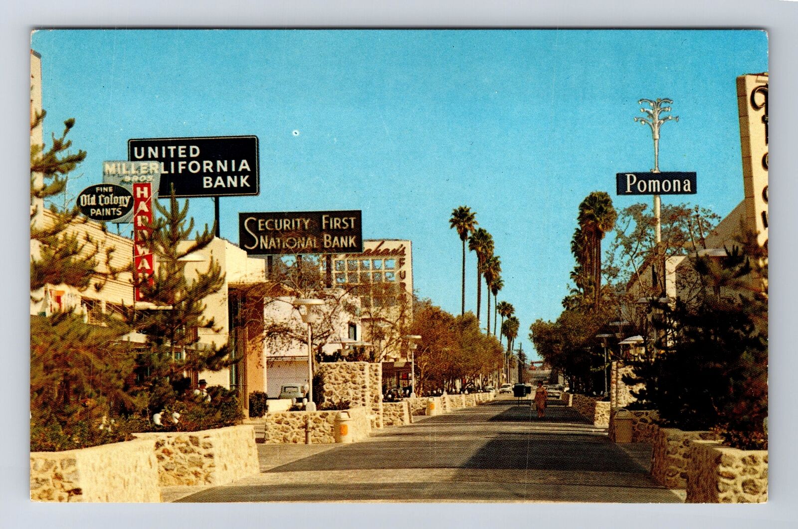Pomona CA-California, The Mall, Antique, Vintage Postcard