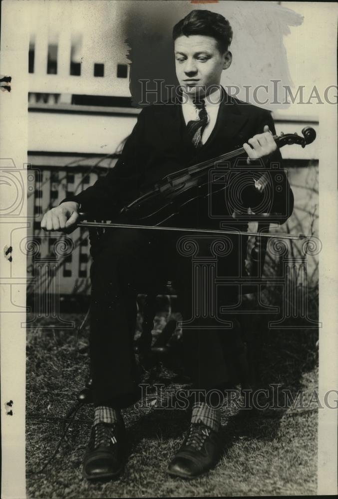 1928 Press Photo Carl Chambers with His Violin, Kansas University - neo23458