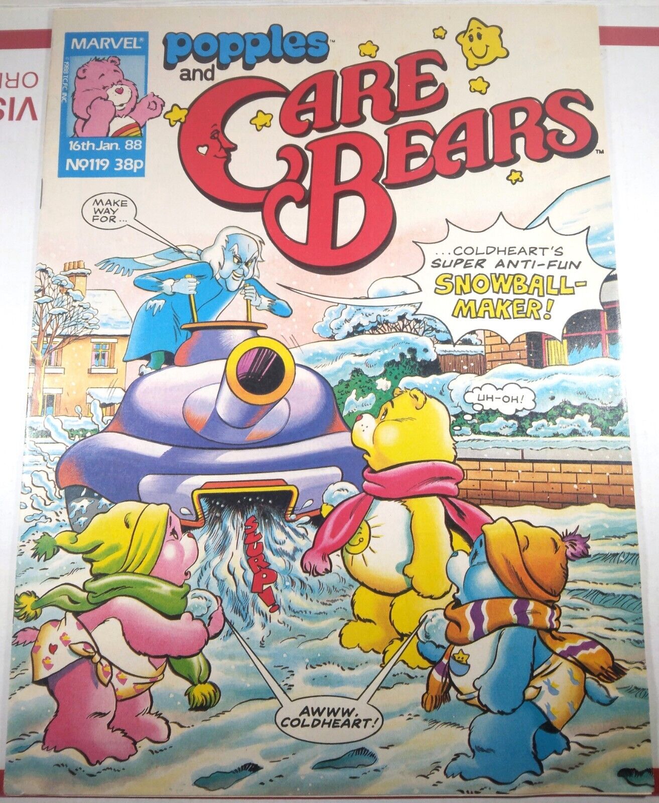 ❄️🐻 CARE BEARS #119 MARVEL COMICS UK 1988 Coldheart SCARCE Fine FN 6.0 POPPLES