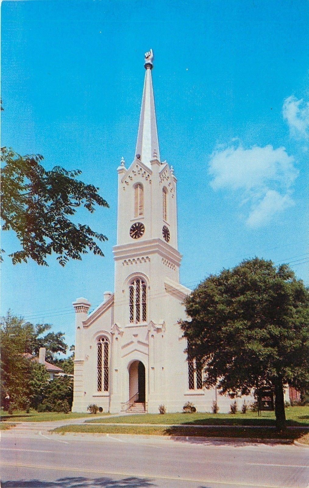 Port Gibson Mississippi~One Way Steeple~First Presbyterian Church~1960s Postcard