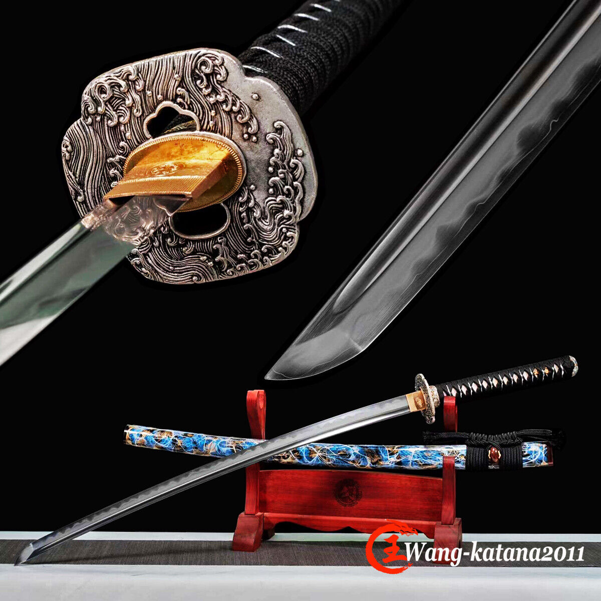 Handmade Honsanmai Japanese Samurai Katana Clay Temper Sharp Battle Ready Sword