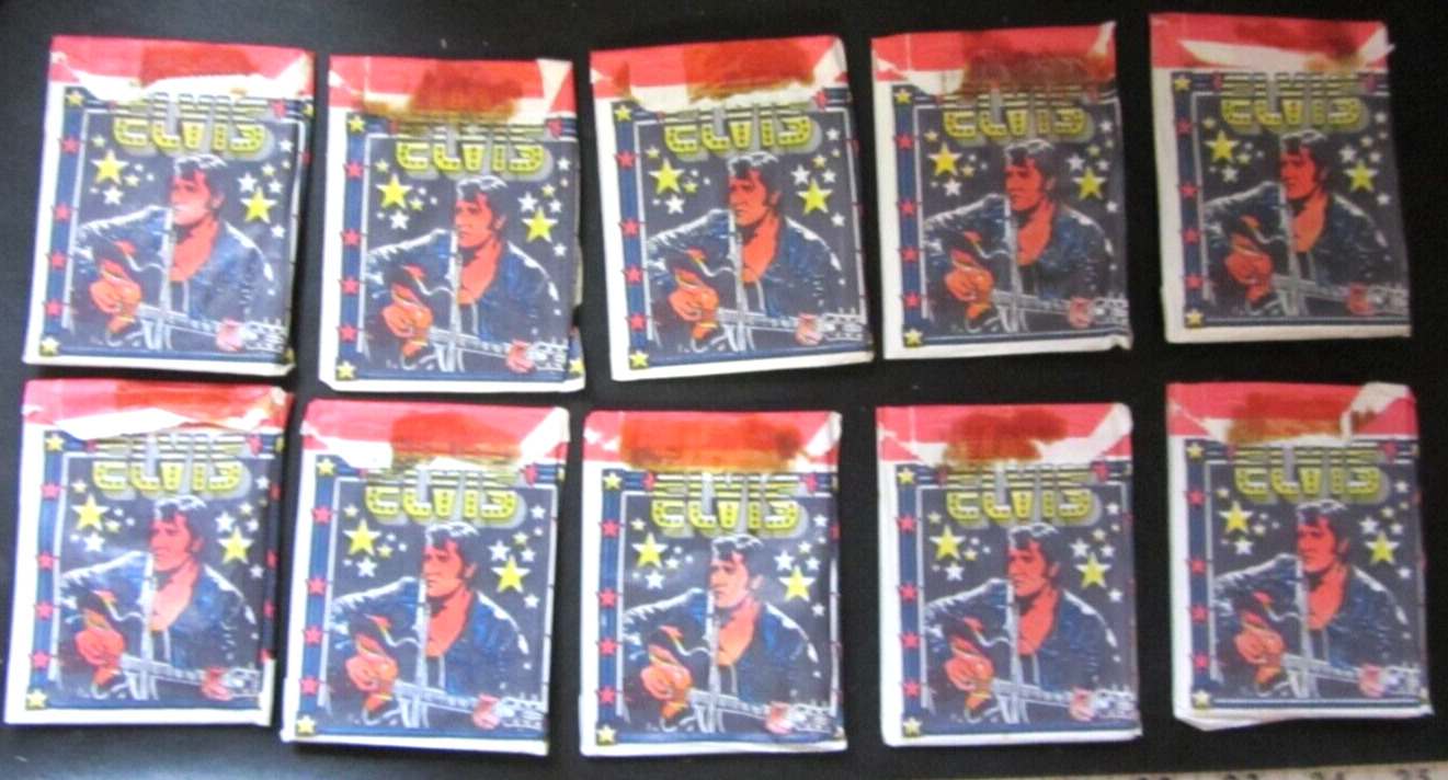 UNOPENED ELVIS PRESLEY 10 PACKS OF CARDS (5 Each Pack) MONTY GUM HOLLAND 1978