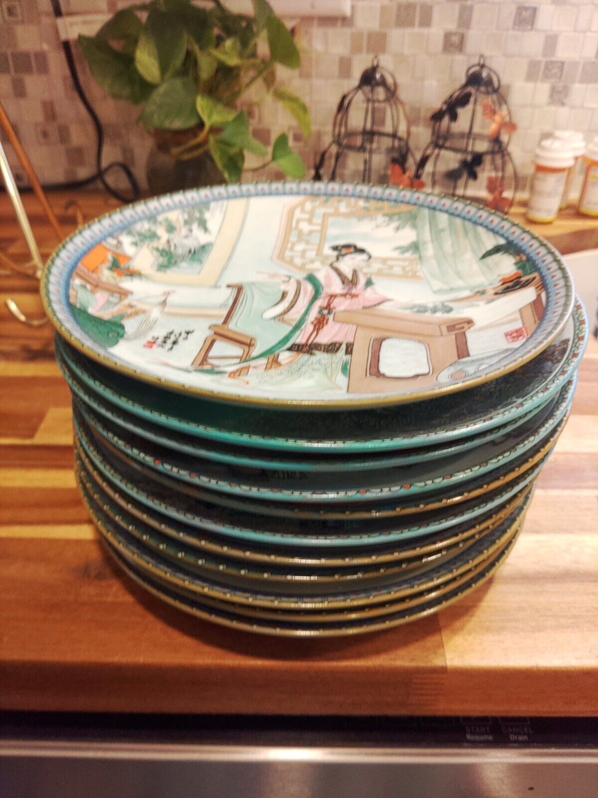 Vintage Imperial Jingdezhen Plates Beautiful  Condition 8.5