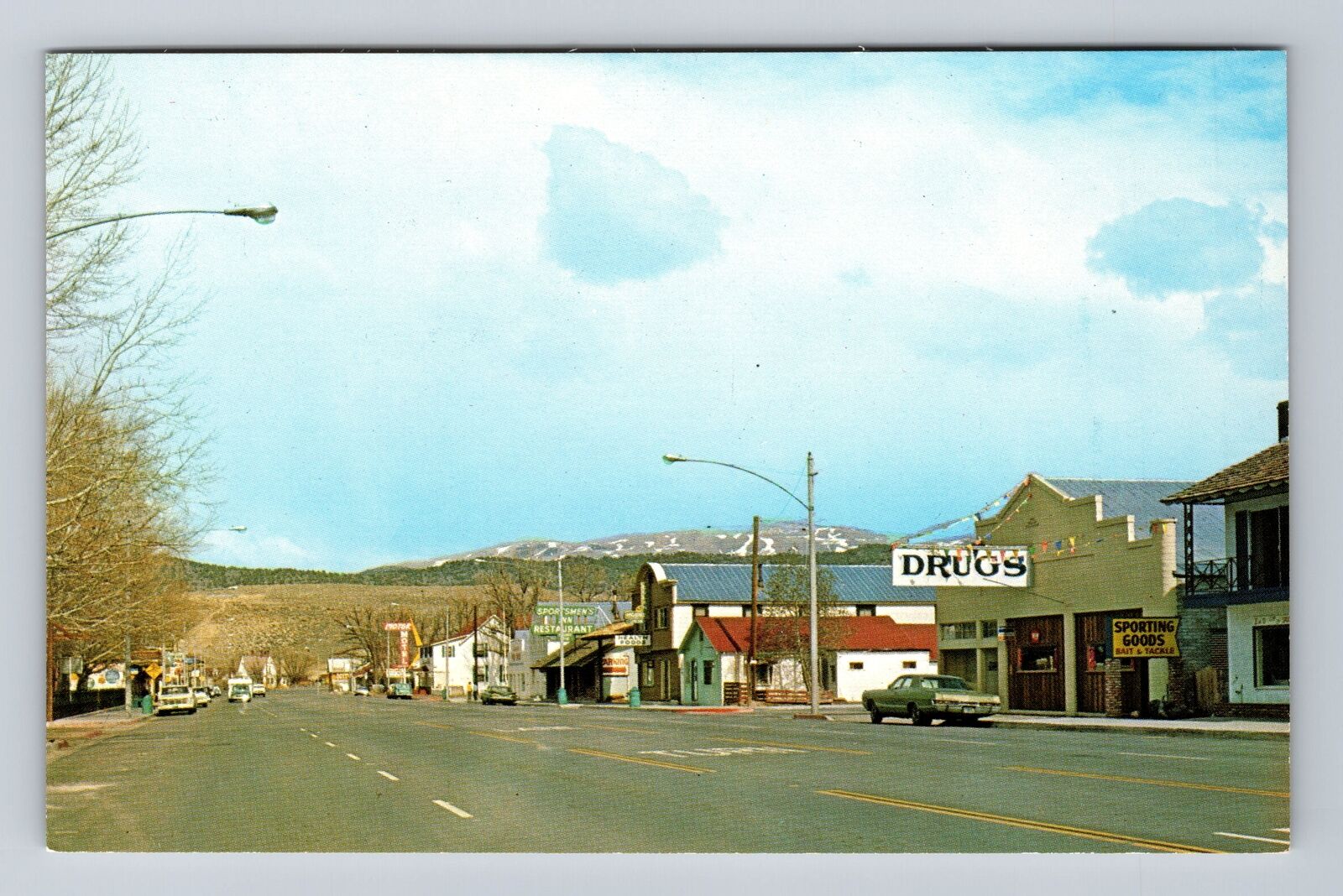 Bridgeport CA-California, Main Business District, Drug Store, Vintage Postcard