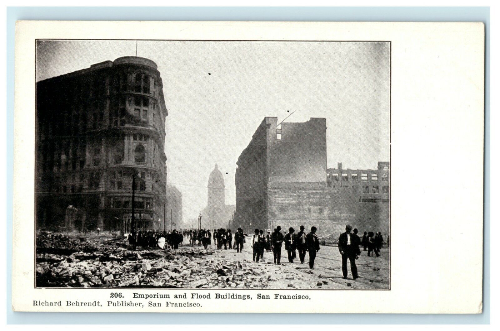 c1905 Emporium Flood Buildings San Francisco Earthquake Fire California Postcard