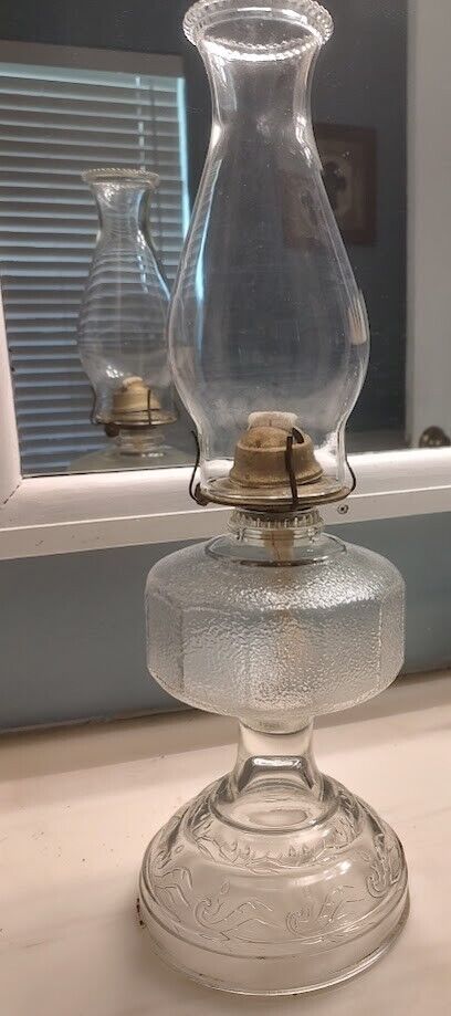 Antique Glass EAPG Oil Kerosene Lamp