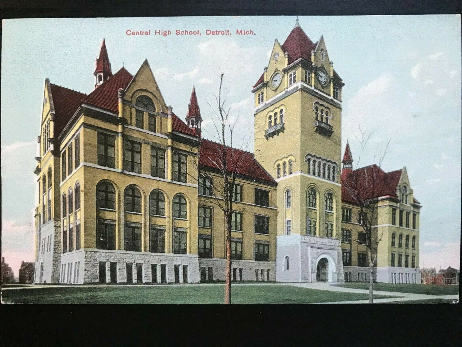 Vintage Postcard 1907-1915 Central High School, Detroit, Michigan (MI)