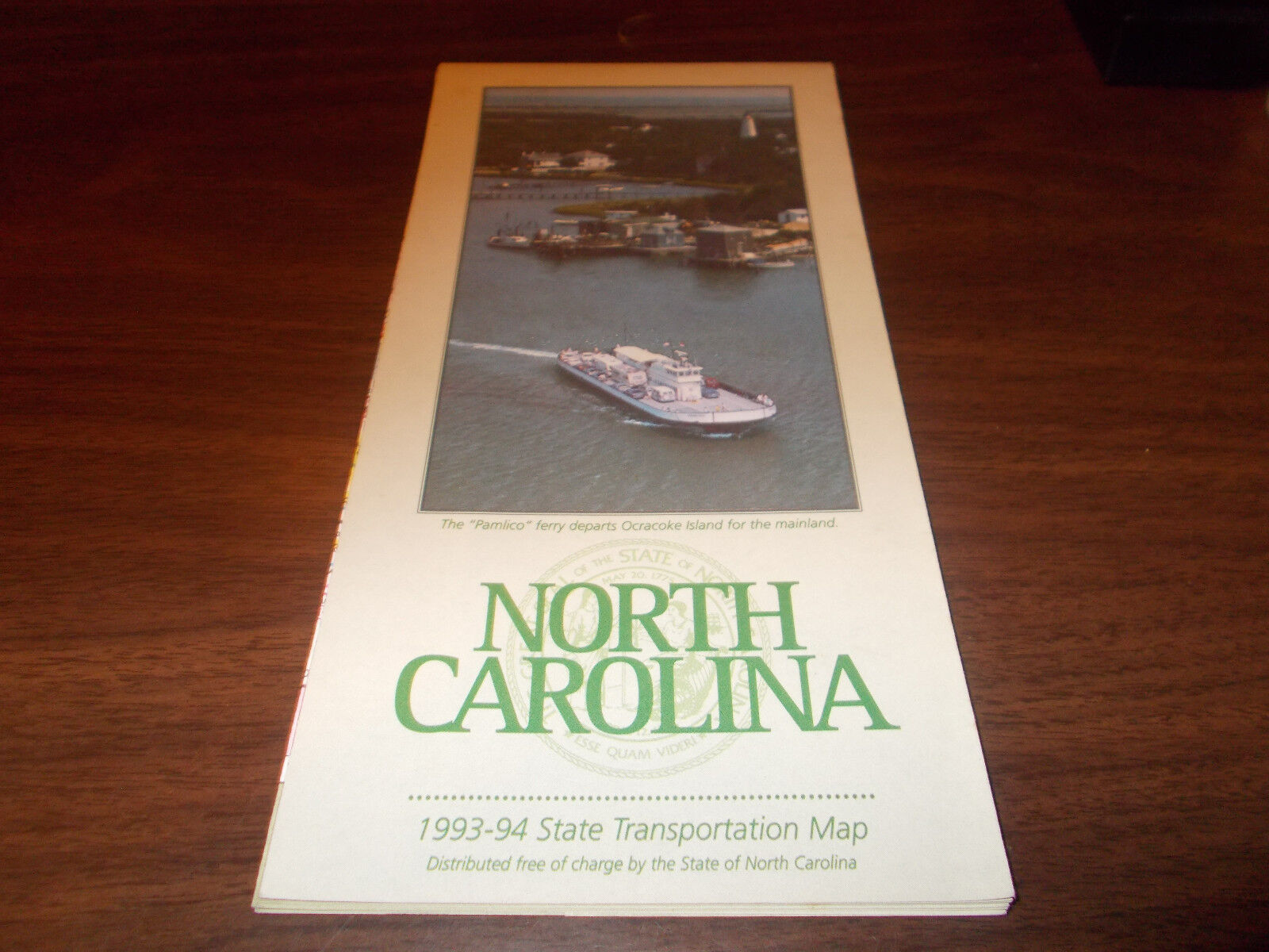 1993-94 North Carolina State-issued Vintage Road Map 